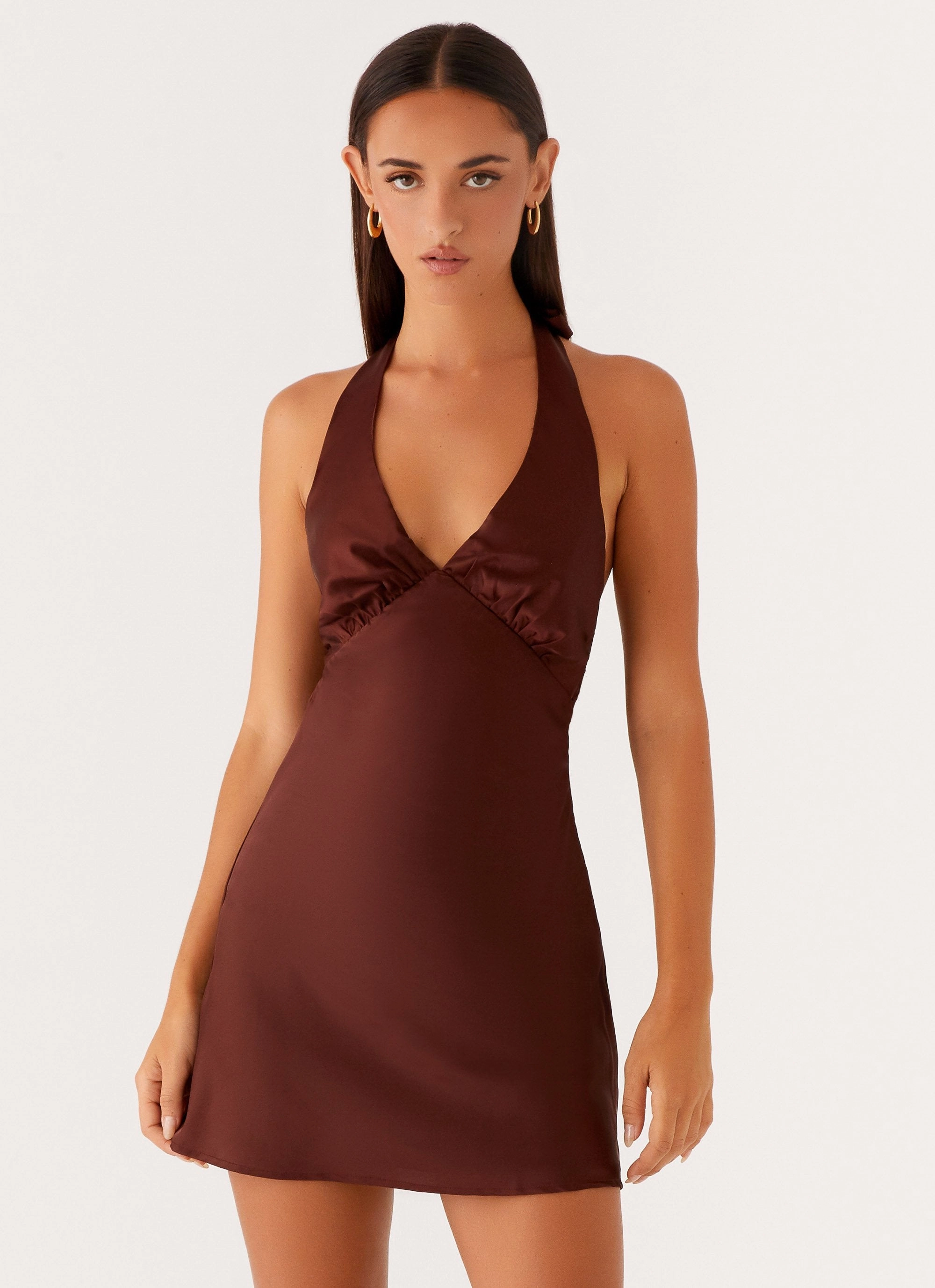 Warm Base Casual Must-Have Heavy Hearted Mini Dress - Chocolate