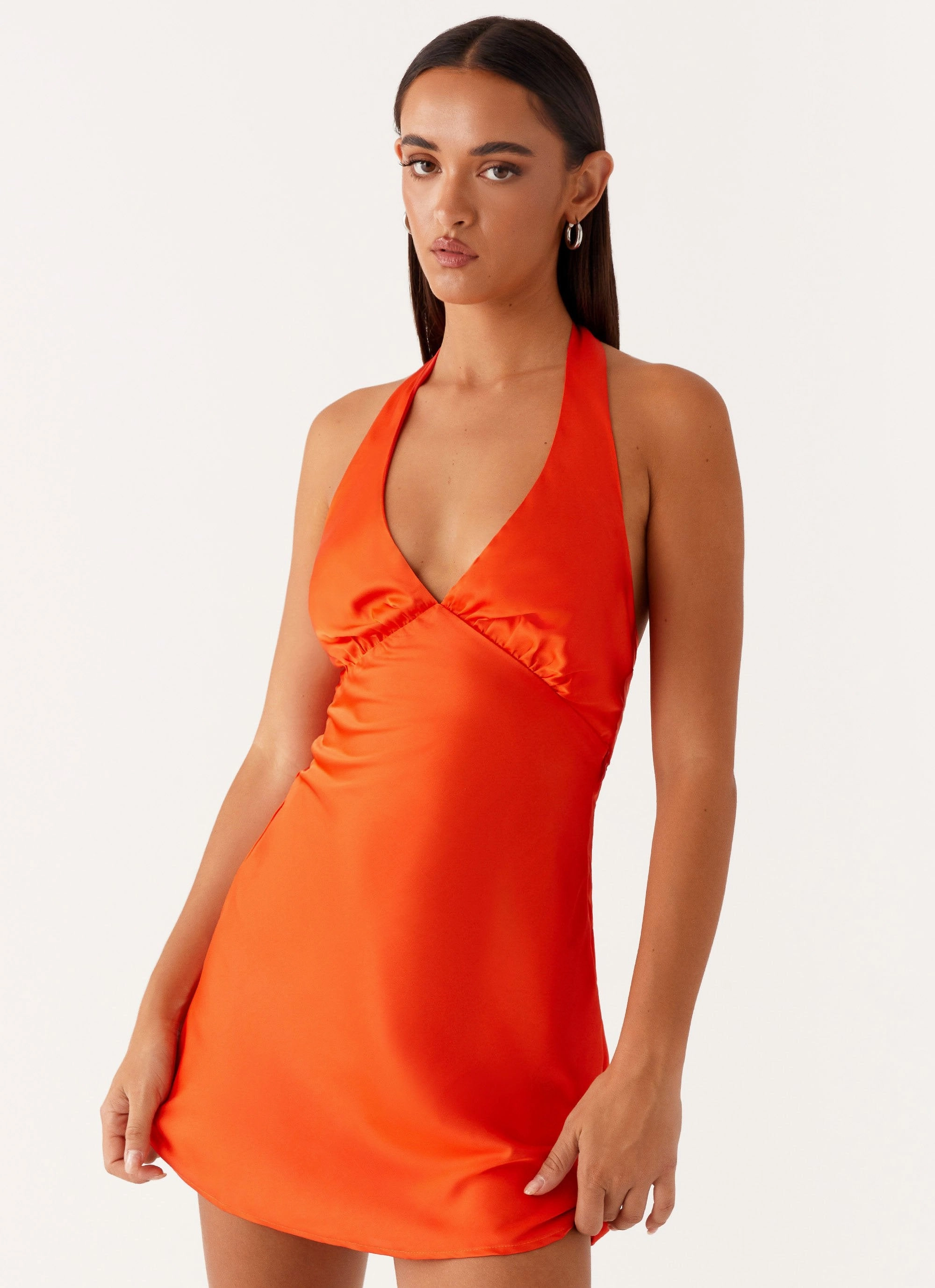 Edgy vibes Trendy Design Heavy Hearted Mini Dress - Orange