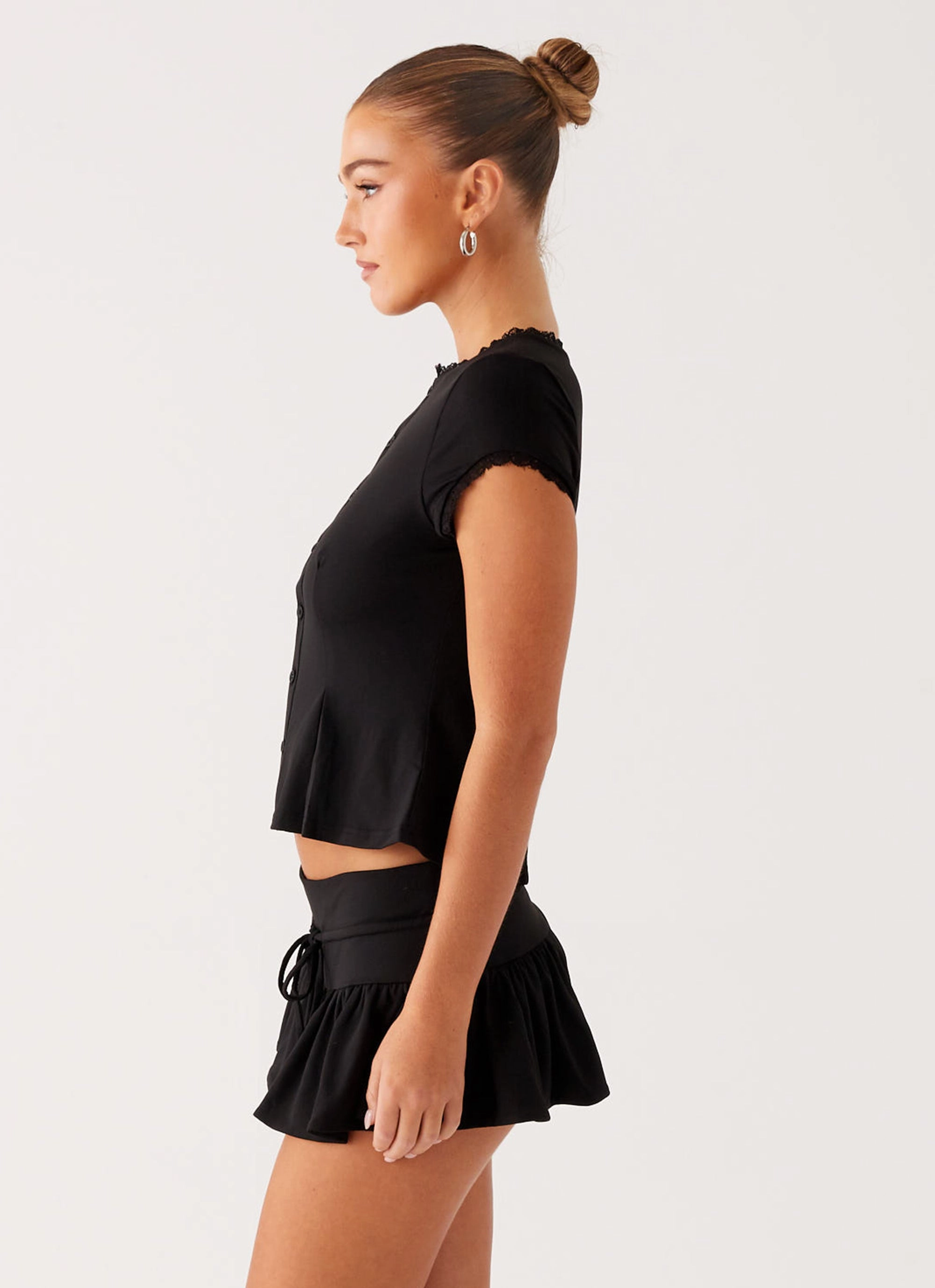 Landon Mini Skort - Black Tall Length