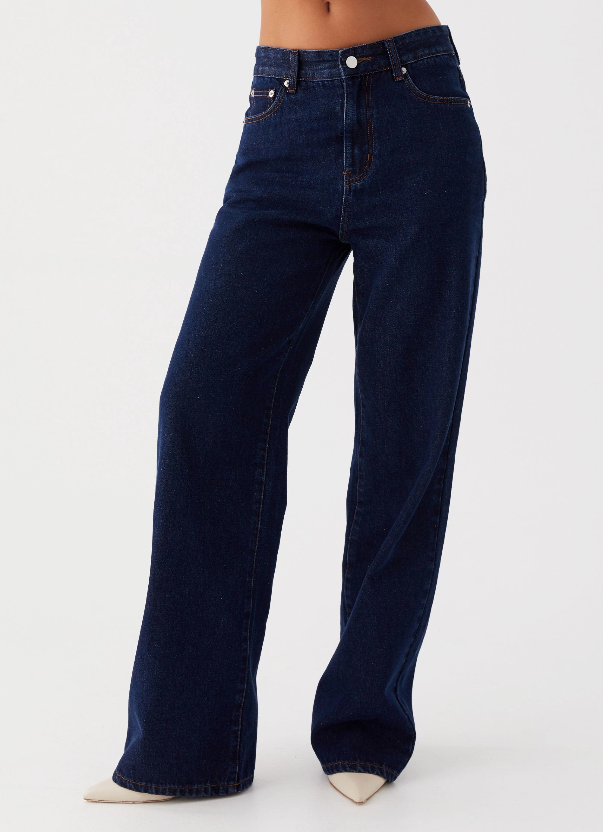 Wool blend Back Again Straight Leg Denim Jeans - Blue