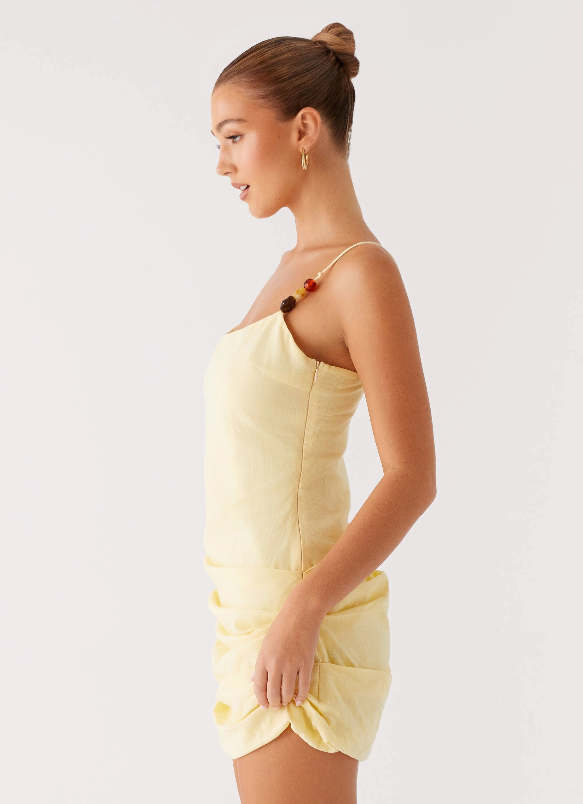 Adella Mini Dress - Yellow Zip Ease