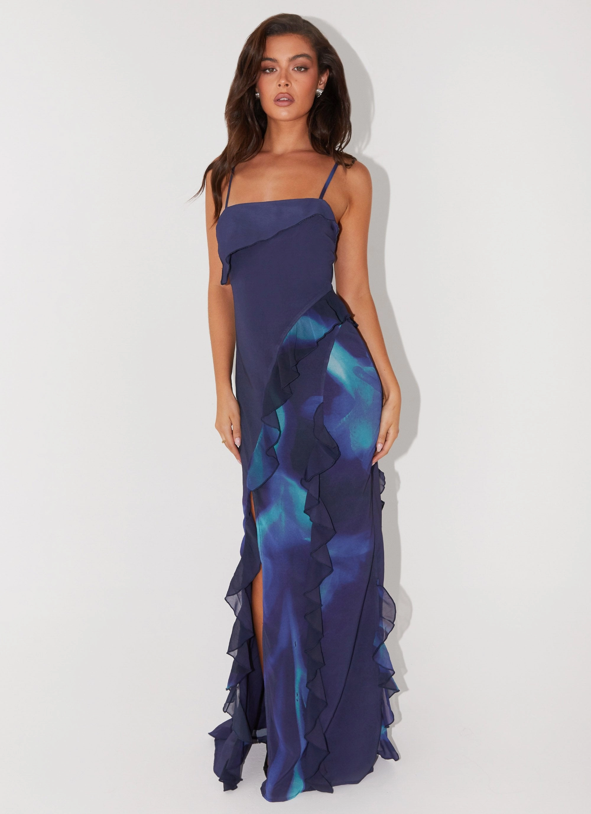 Do No Wrong Ruffle Maxi Dress - Cyber Rose Trend Fit Clean Edge