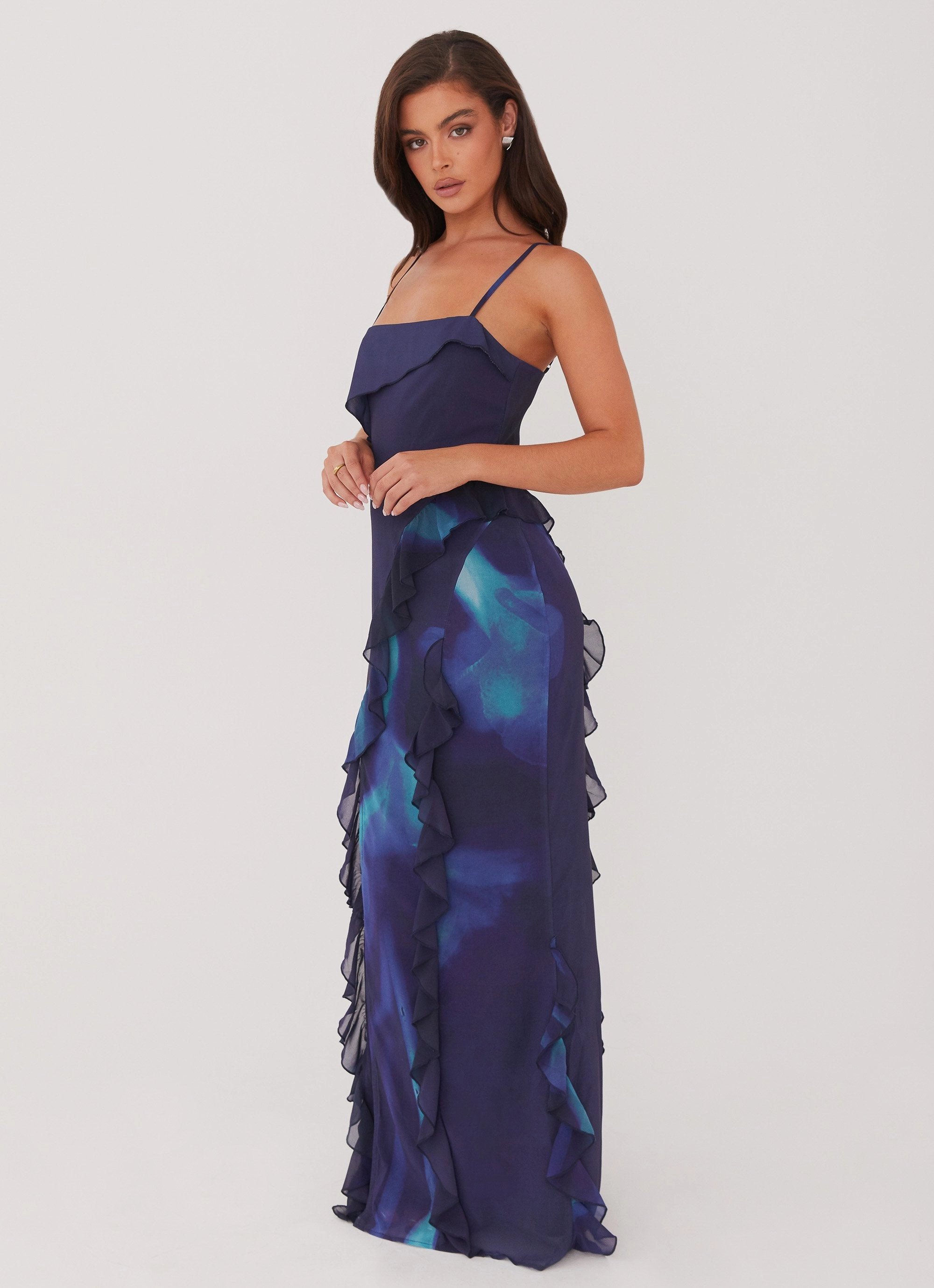 Do No Wrong Ruffle Maxi Dress - Cyber Rose Trendy Piece