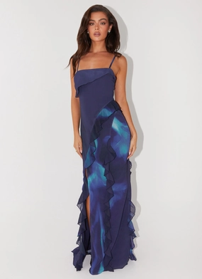 Do No Wrong Ruffle Maxi Dress - Cyber Rose Trend Fit Clean Edge