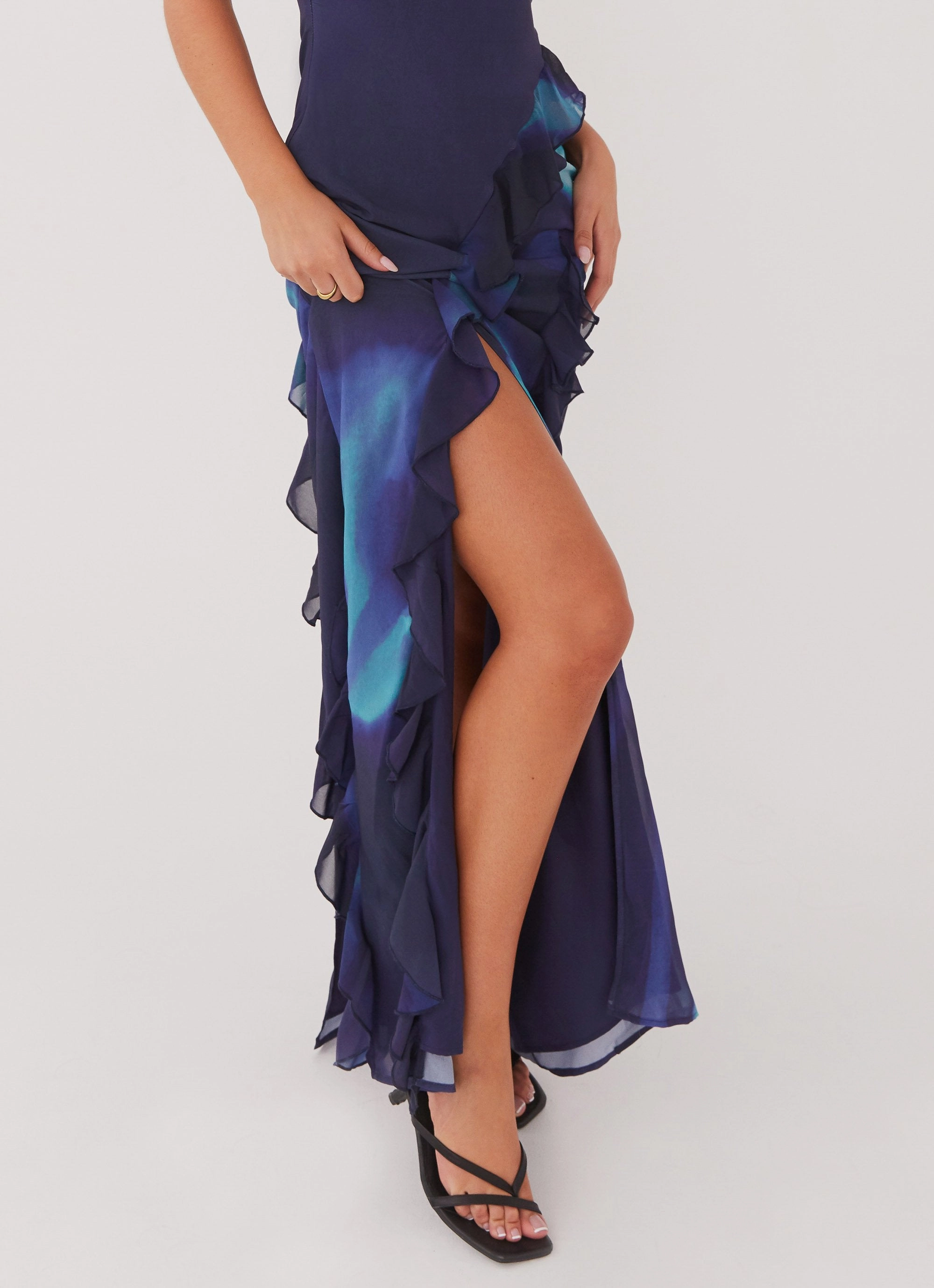 Soft Shape Radiant Mood Do No Wrong Ruffle Maxi Dress - Cyber Rose