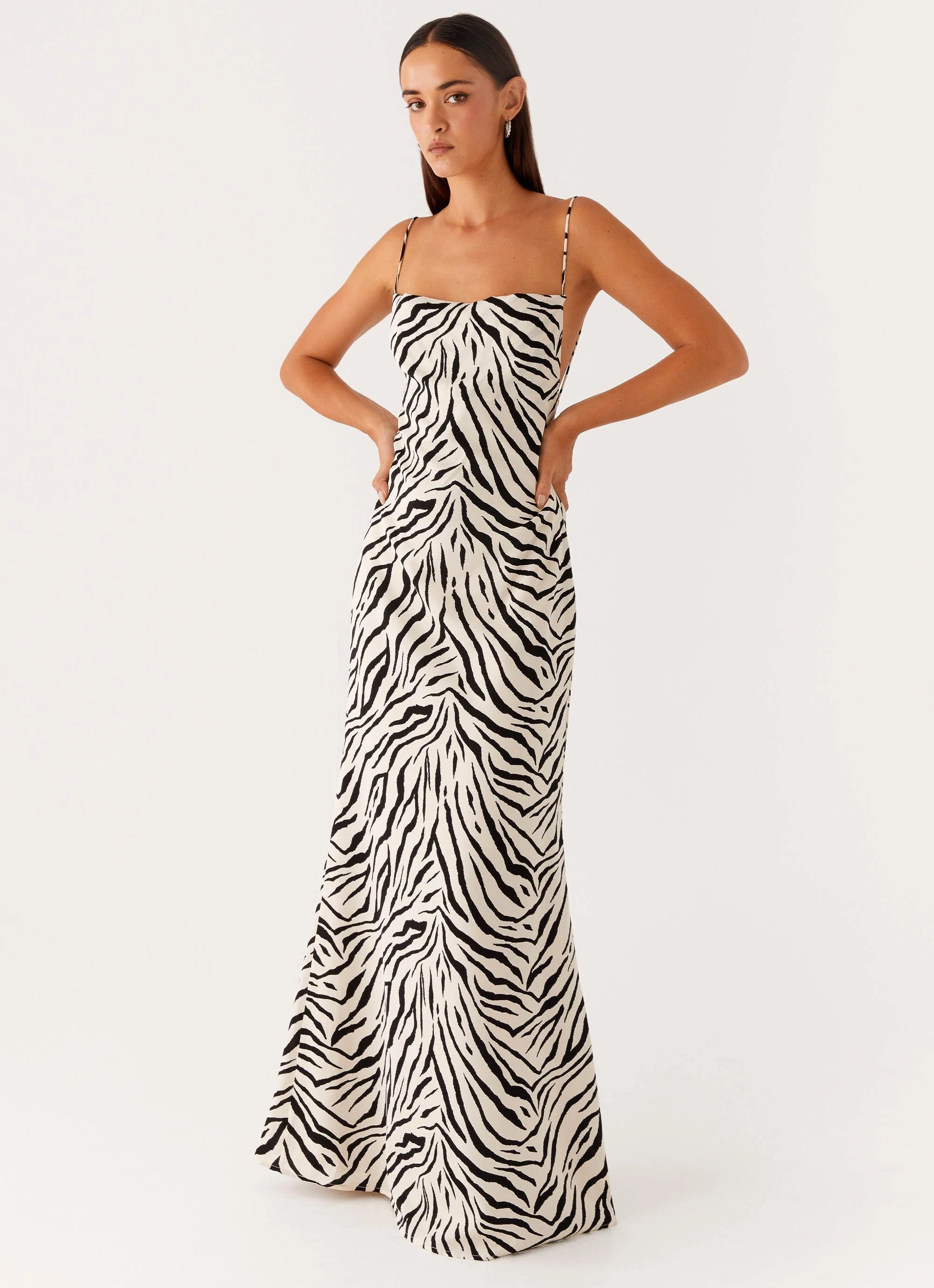 Soul Warm Special-Edition Gianni Cowl Maxi Dress - Zebra