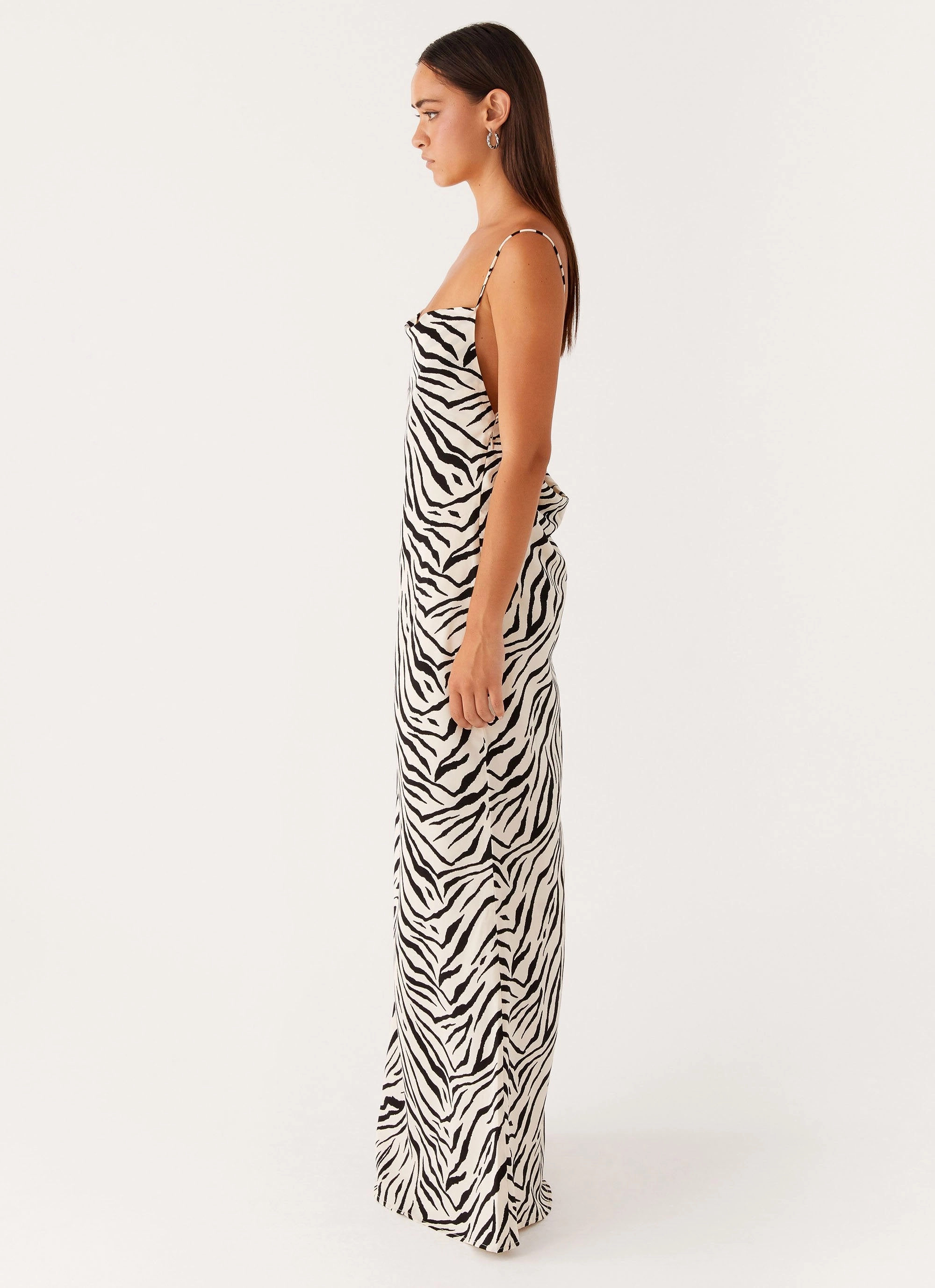 Photo Light All Fit Gianni Cowl Maxi Dress - Zebra