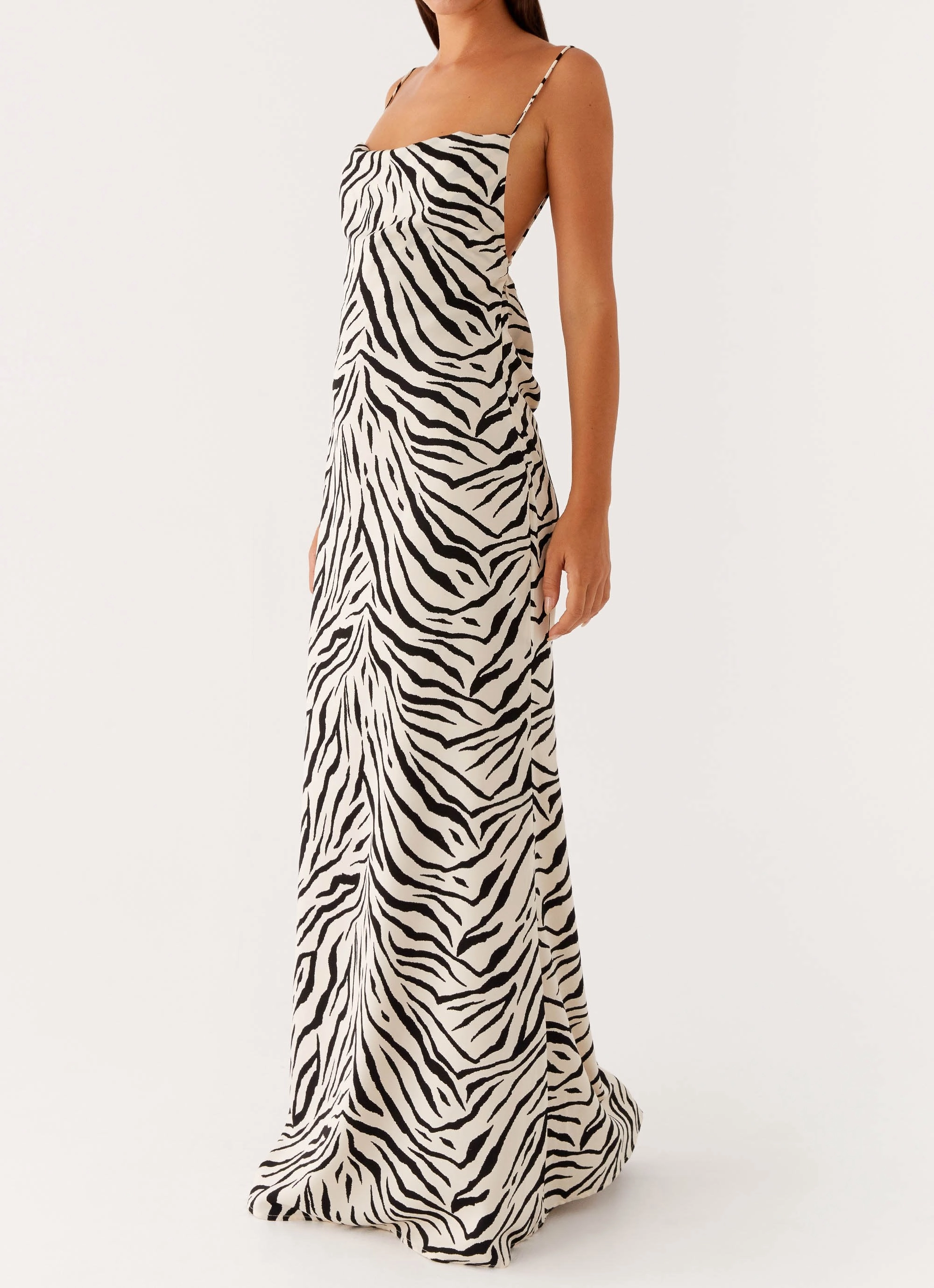 Gianni Cowl Maxi Dress - Zebra Trendy wrap gown Airy Touch