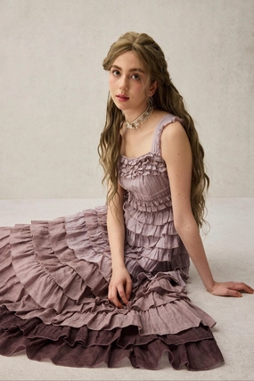 Petals 22 | Dreamy gradient Linen Dress Tight Fit Body-Hugging Fit