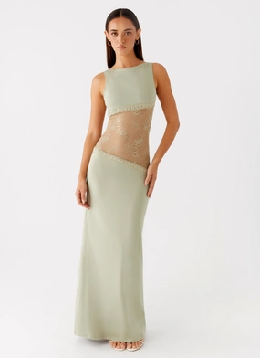 Vibrant Aesthetic Tailored Fit Lucinda Maxi Dress - Sage