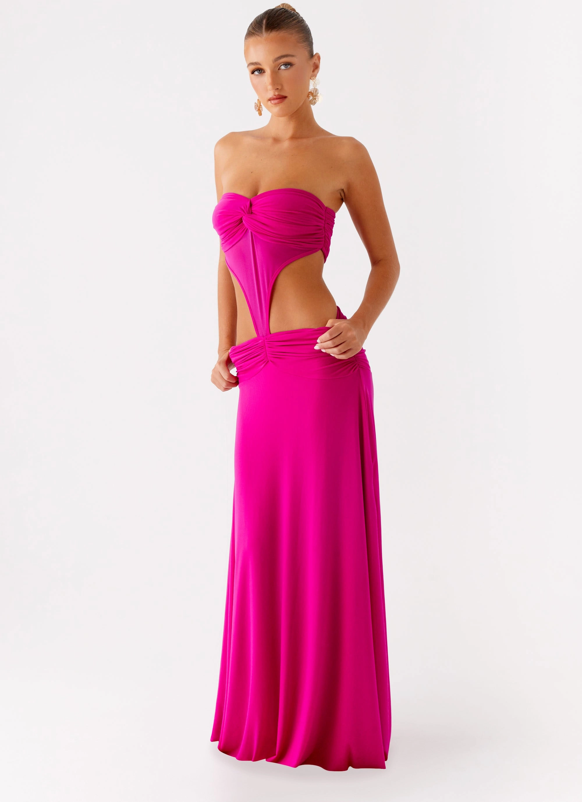 Wrap Charm Carlene Maxi Dress - Fuchsia