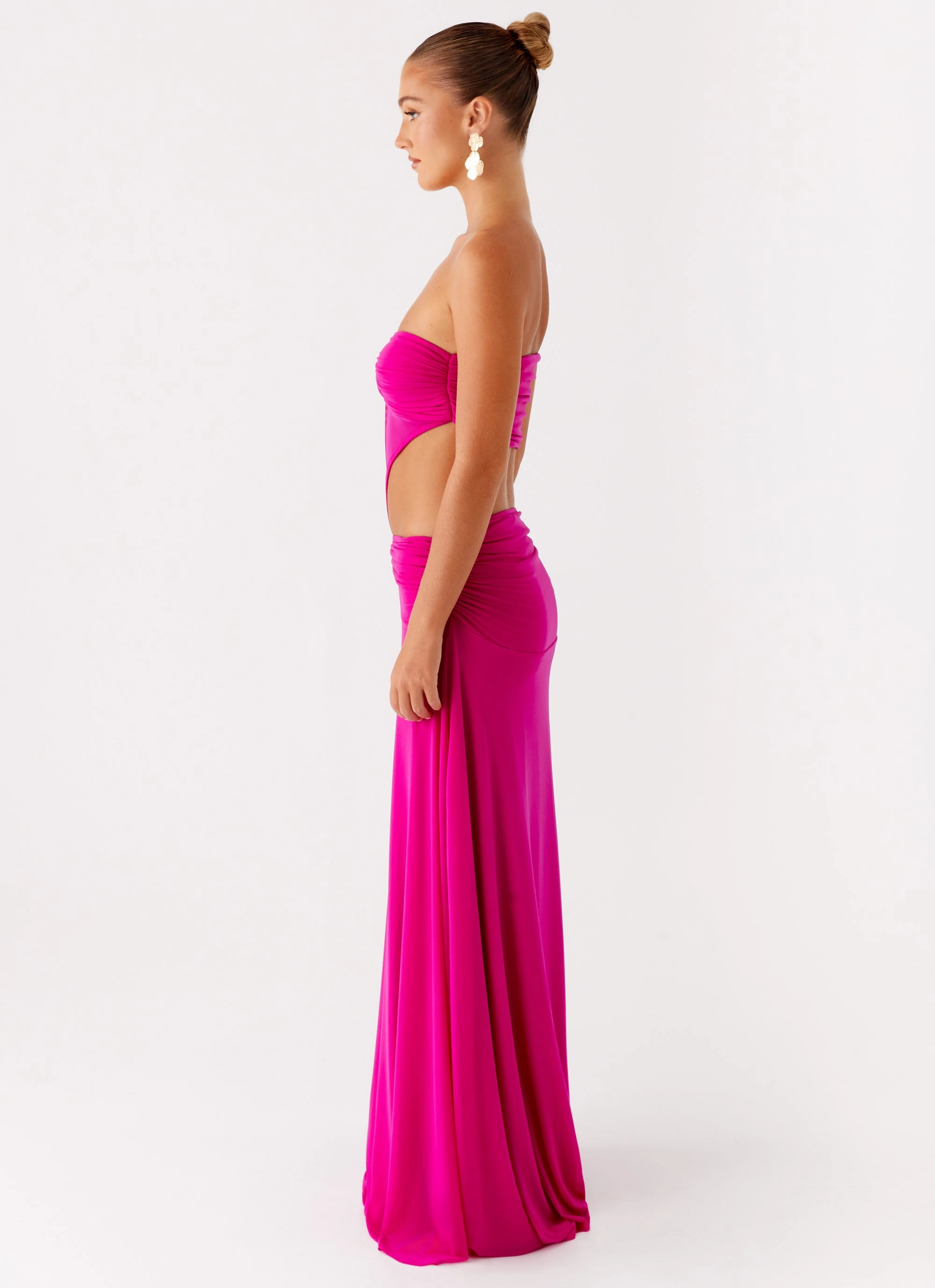 All Day Look Satin Finish Carlene Maxi Dress - Fuchsia