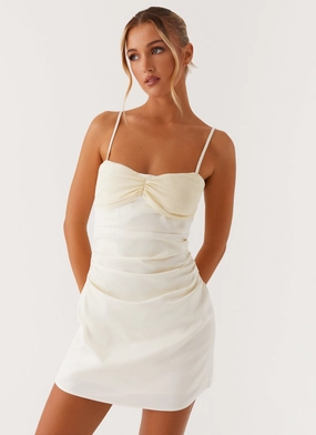 Last Summer Mini Dress - Ivory Polished Details Sophisticated Line