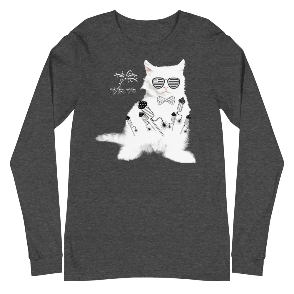 Cat print black full sleeve t-shirt for men, lioness-love