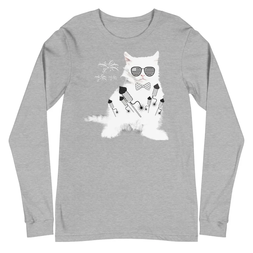 Cat print black full sleeve t-shirt for men, lioness-love