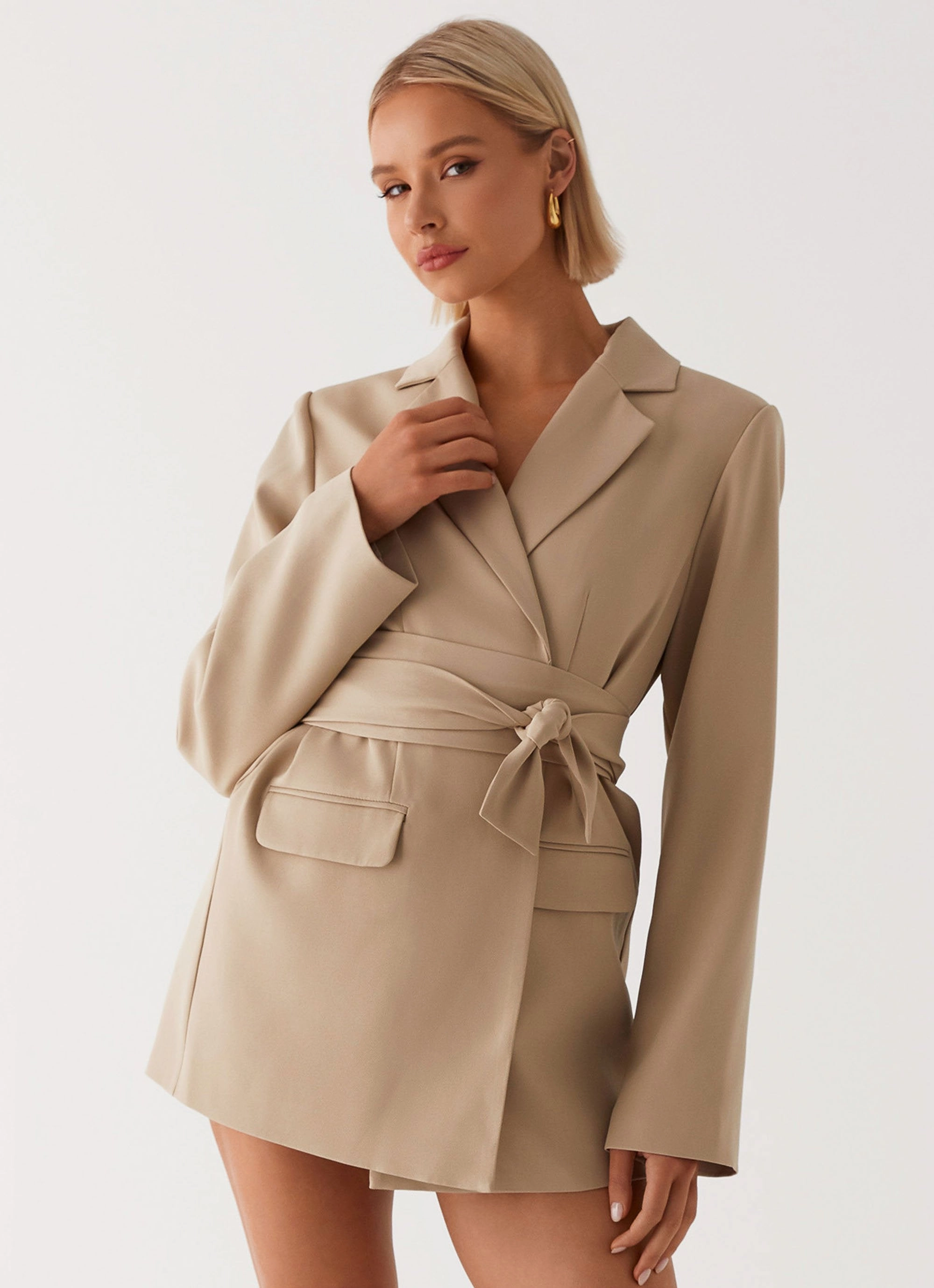 Clara Blazer Dress - Brown Classic Grace NonChafeSeams
