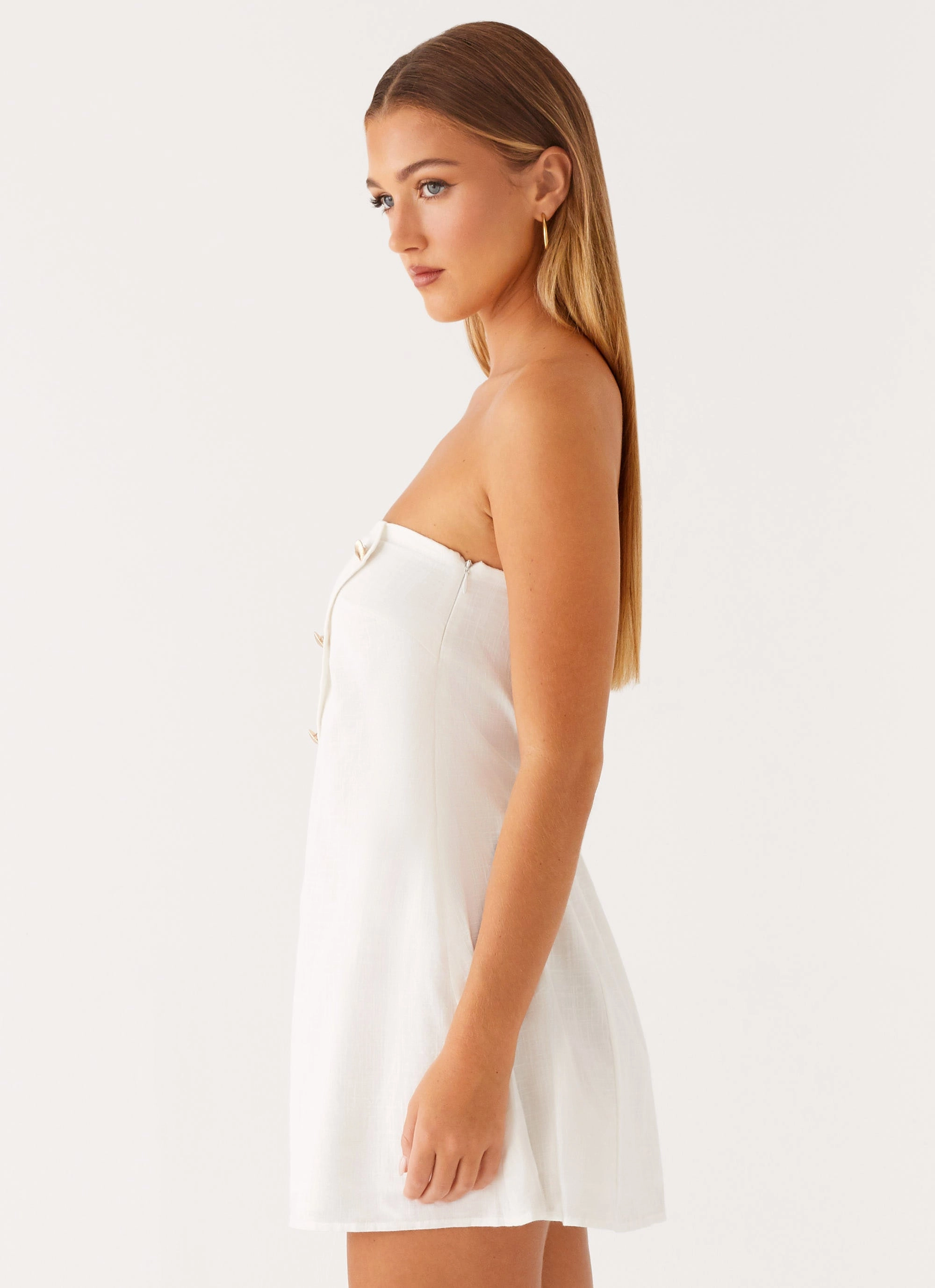Gentle Flow Feminine Design Hazel Mini Dress - White