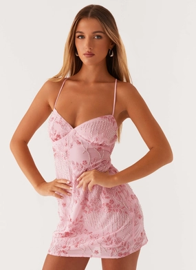 Simple Ease Vietta Sequin Cami Mini Dress - Pink