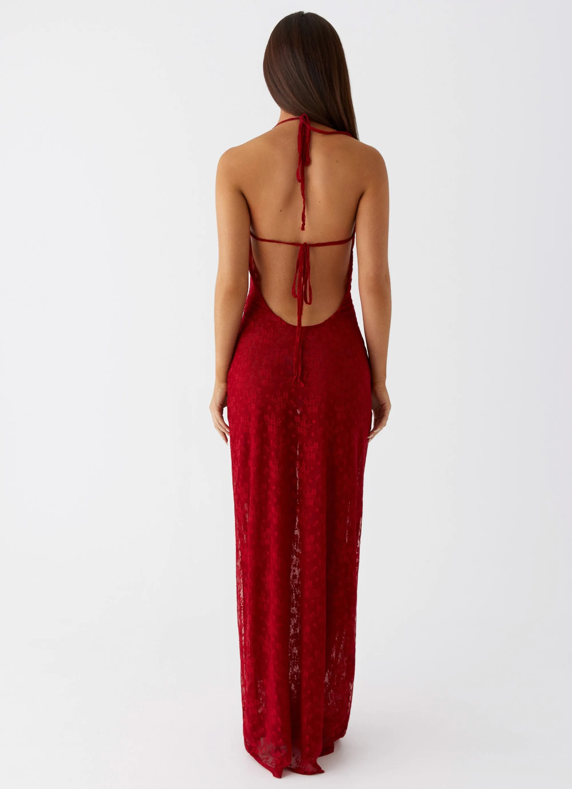 Champagne Coastline Maxi Dress - Dark Red Versatile Layer