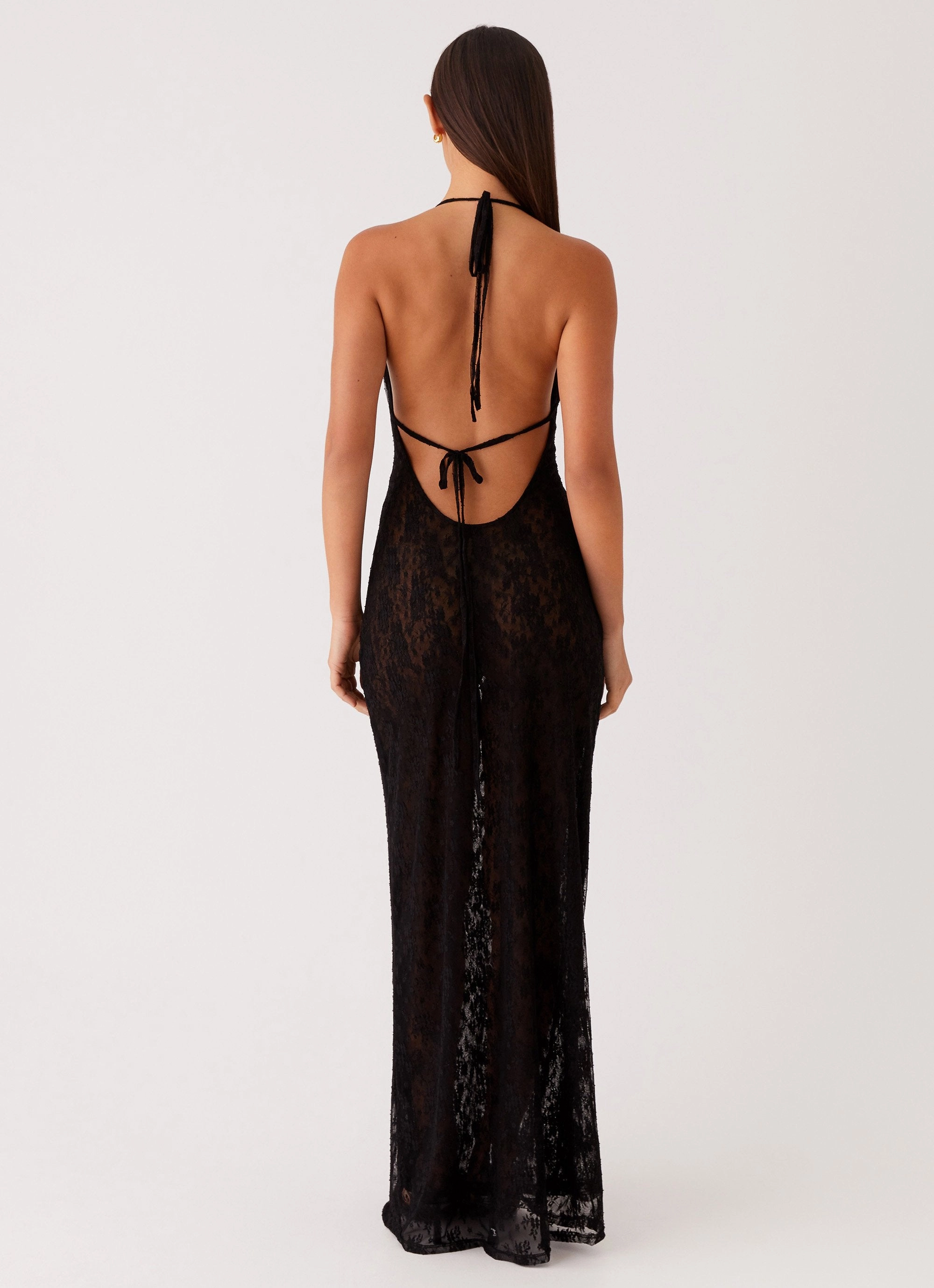 Romance Soul Elegant evening wear Champagne Coastline Maxi Dress - Black