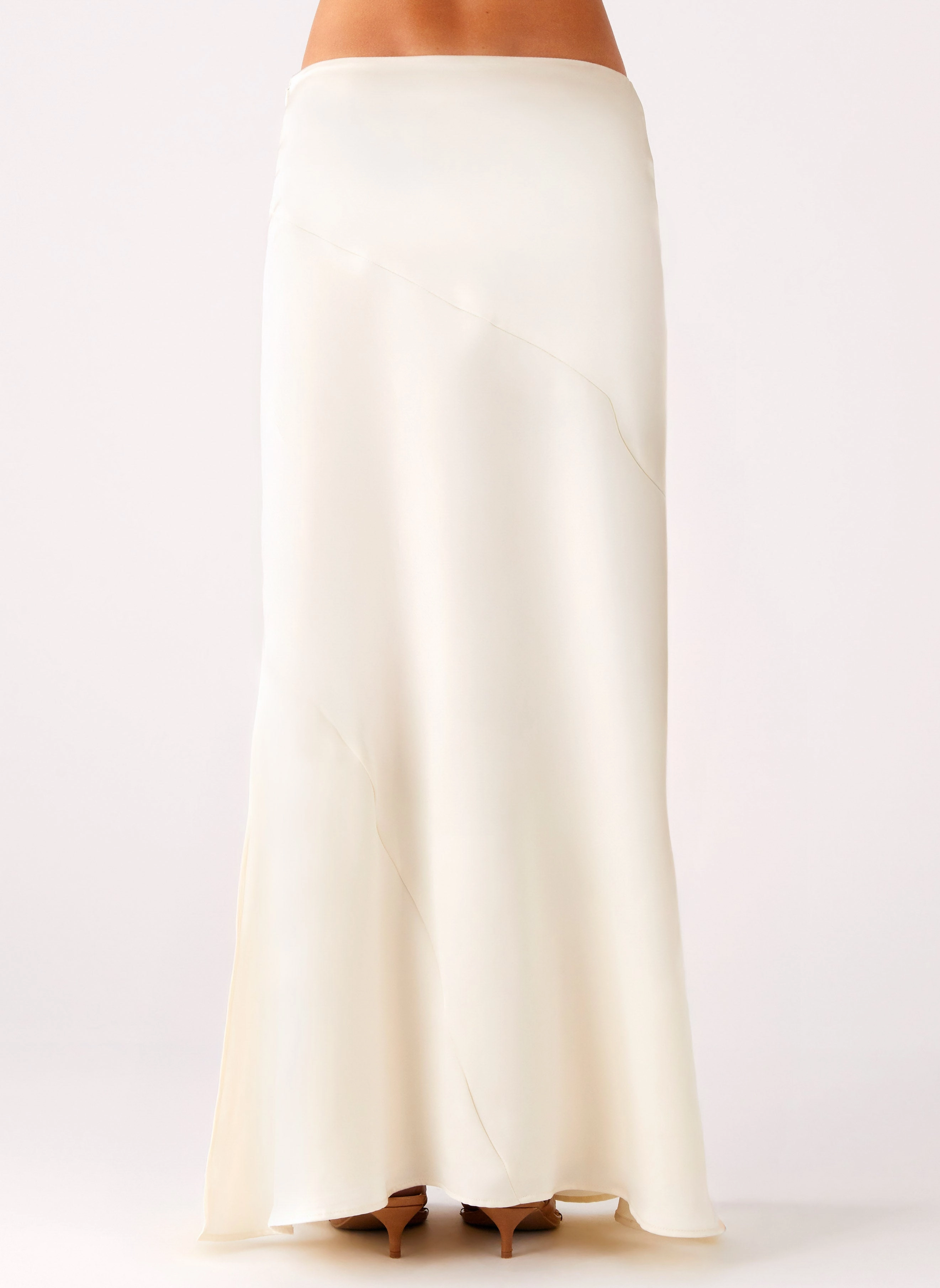 Chandra Maxi Skirt - Ivory Reflective details