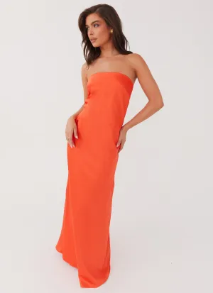 Basic Warm Chantelle Strapless Maxi Dress - Sunset
