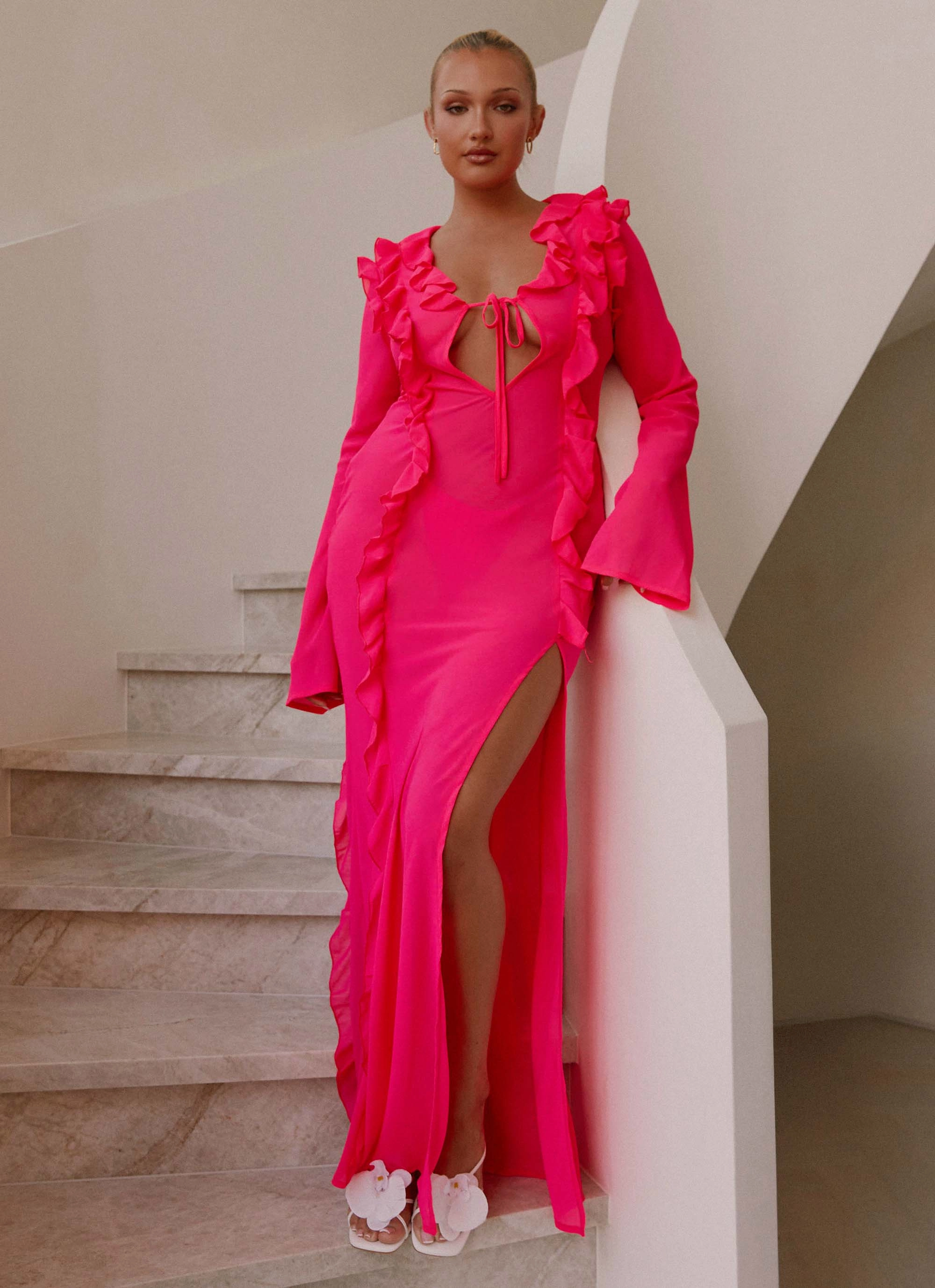 Texture Soft Farm Air Charlize Maxi Dress - Pink