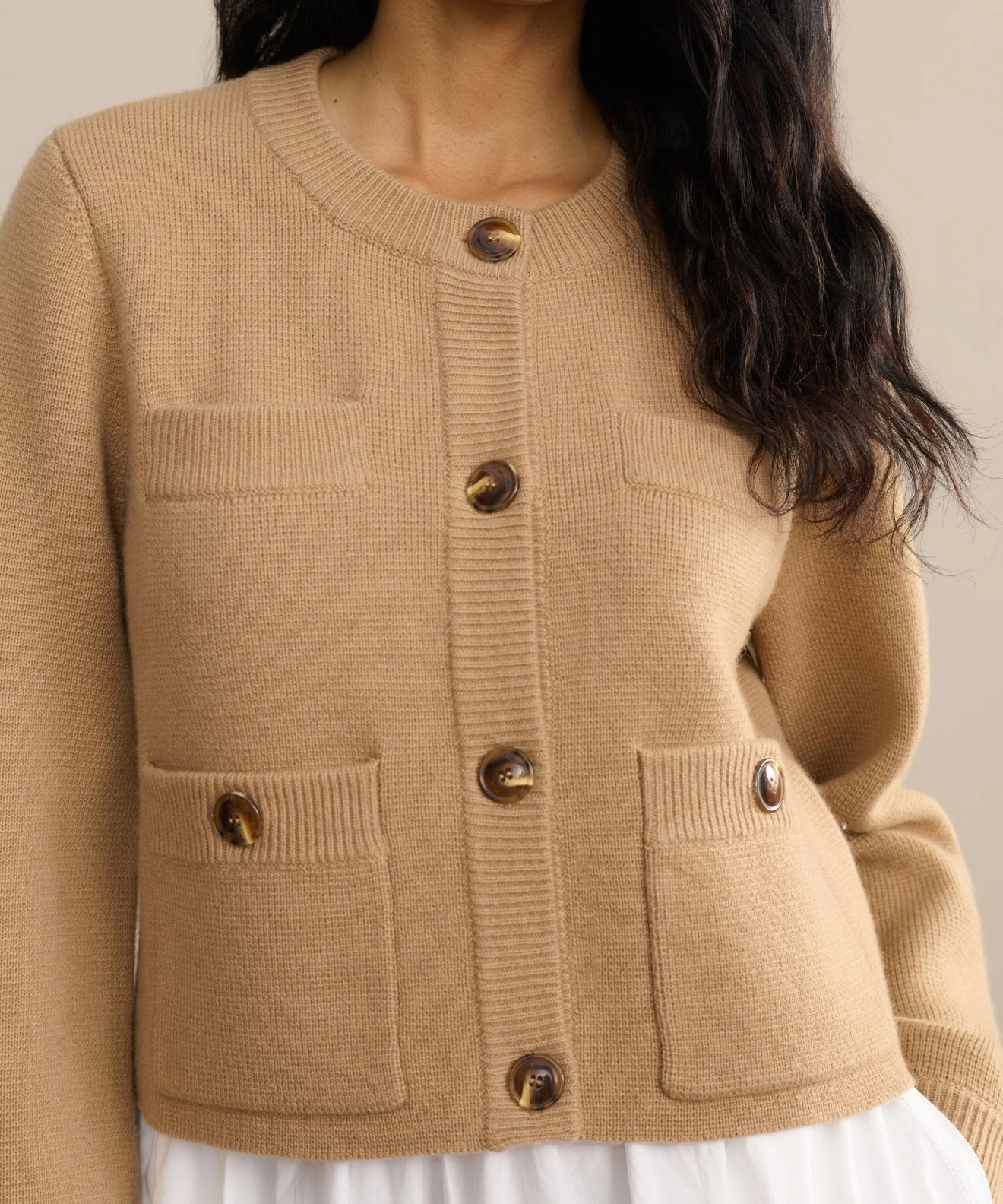 Lined Pockets City Walking Style Charlotte Cardigan