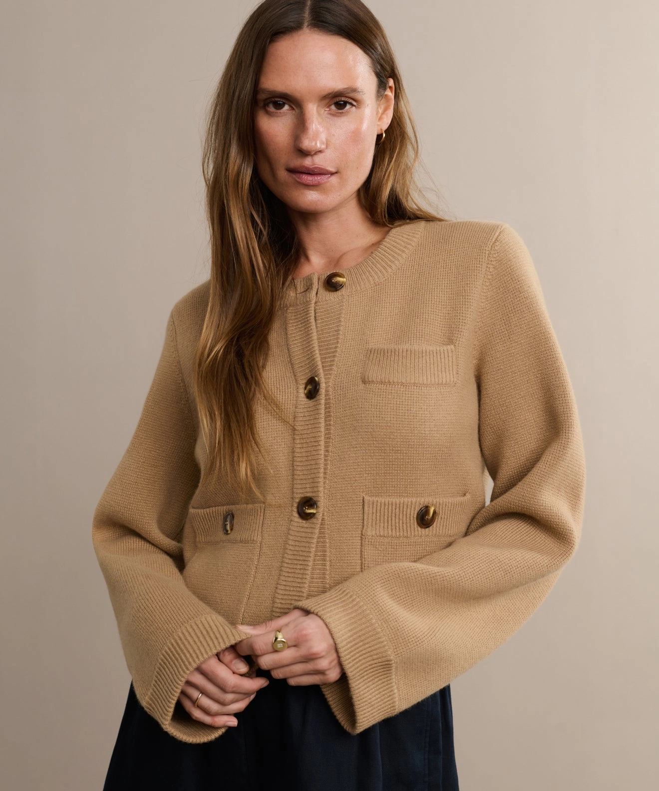 Poly Blend Functional Fit Charlotte Cardigan
