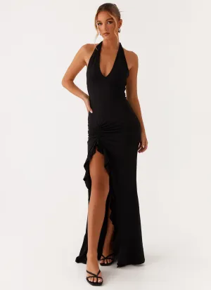 Slit-Hem Charmed By You Maxi Dress - Black
