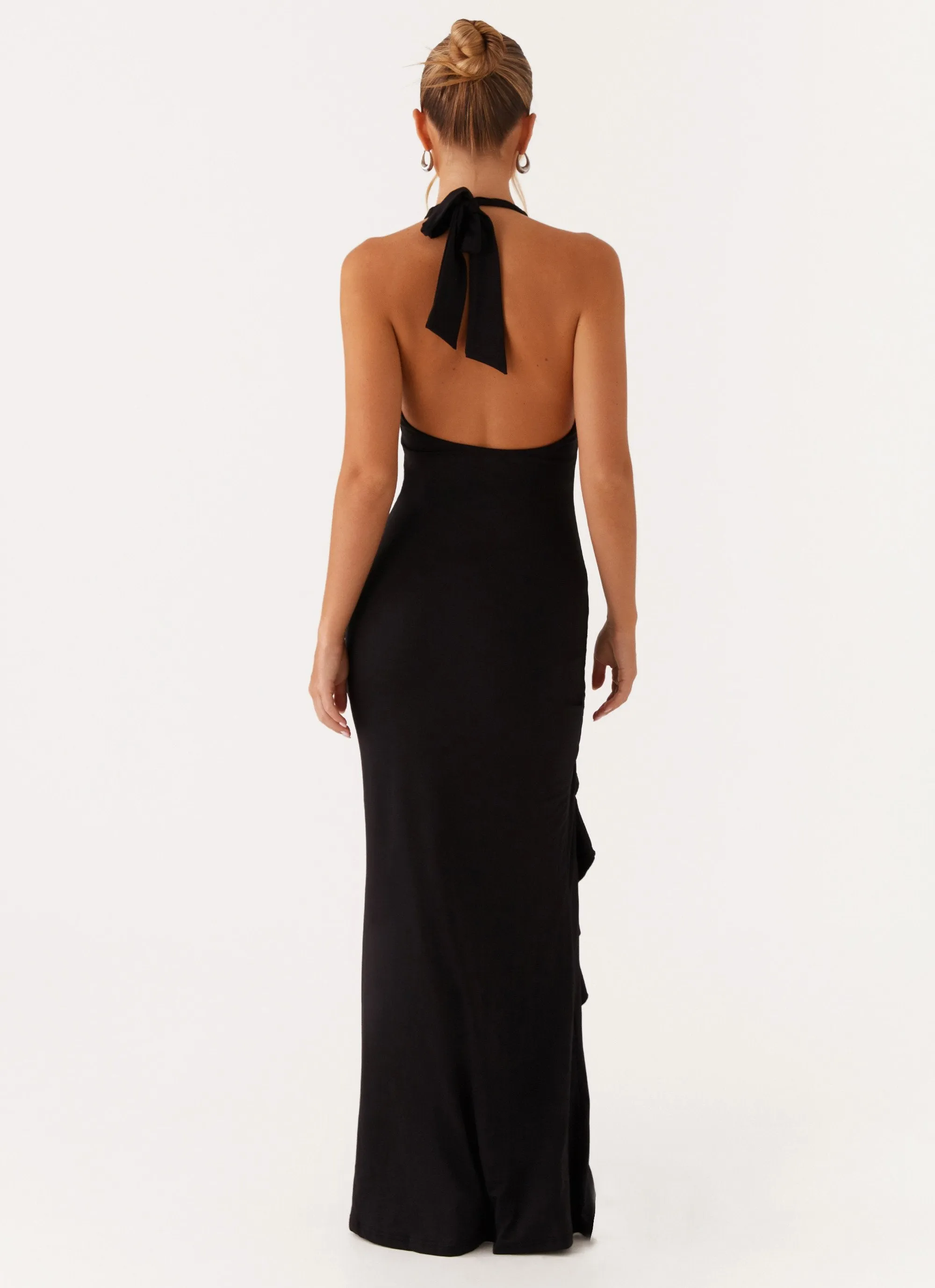 Charmed By You Maxi Dress - Black Subtle Lines