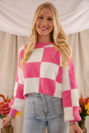 Bonded Seam Tape High Collar Protection Design Checking Off the Boxes Sweater-Pink