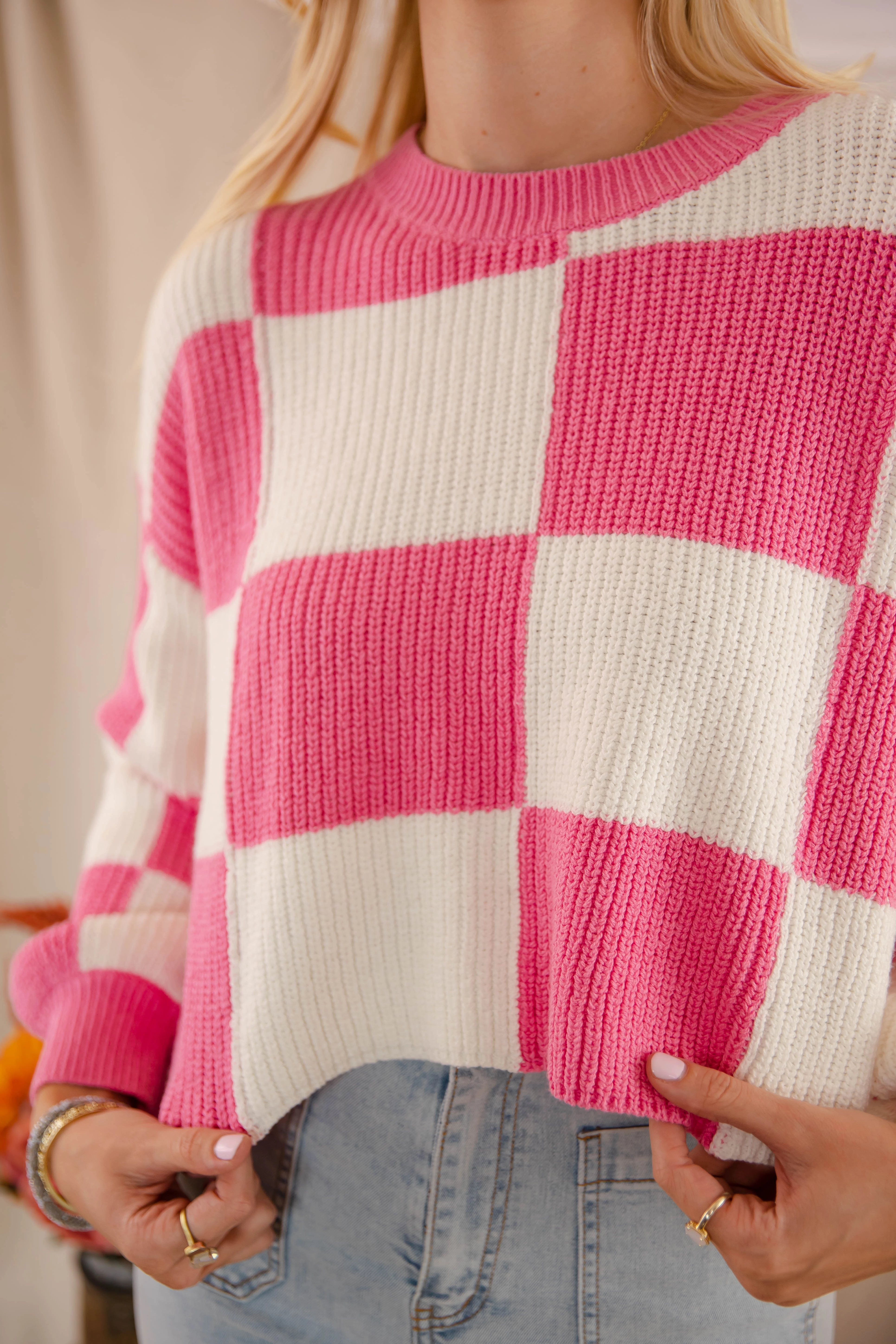 Airflow Vents Checking Off the Boxes Sweater-Pink
