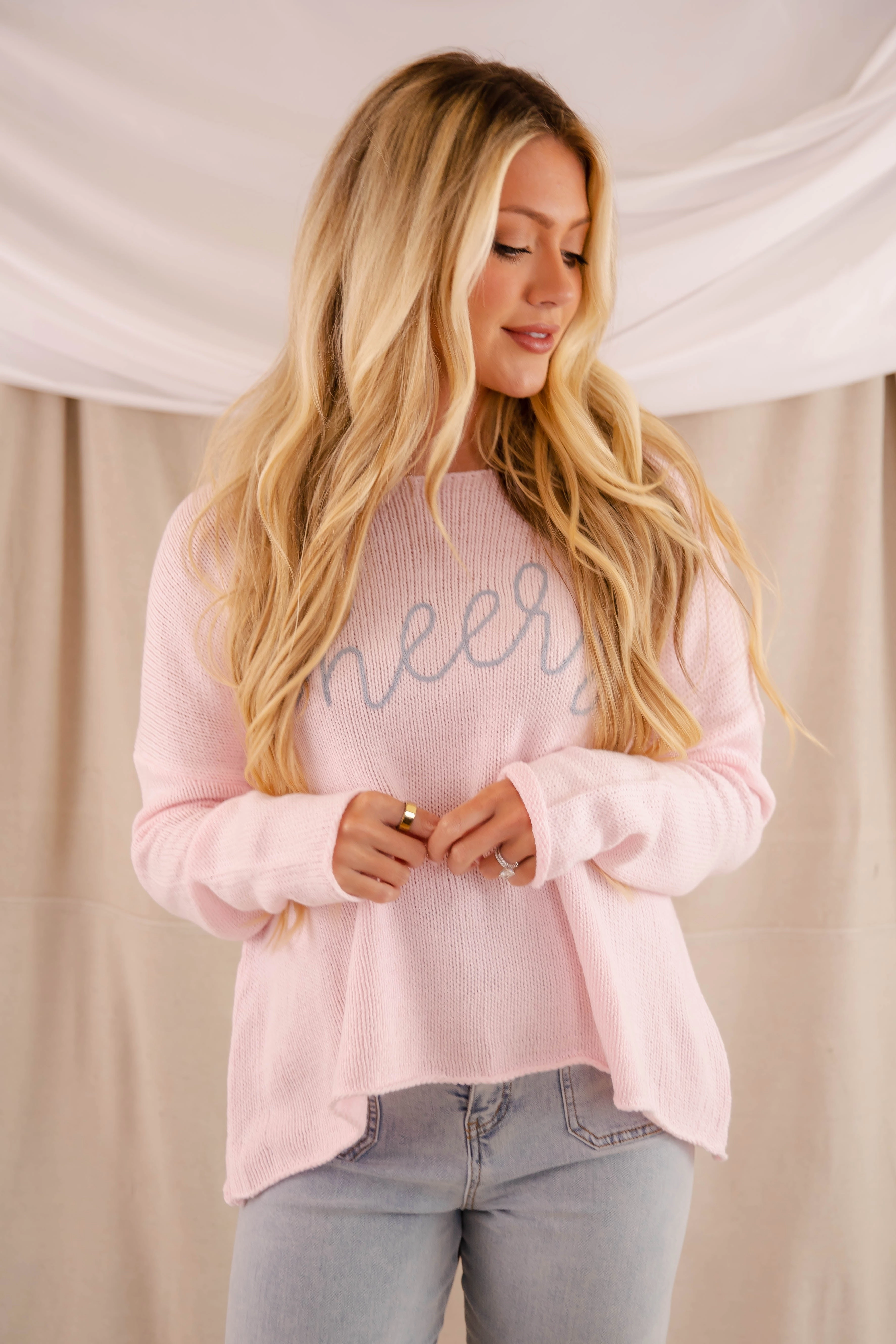 Cheers To Me Sweater Flatlock Seams