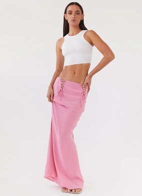 Versatile Layer Chella Tie Up Skirt - Pink