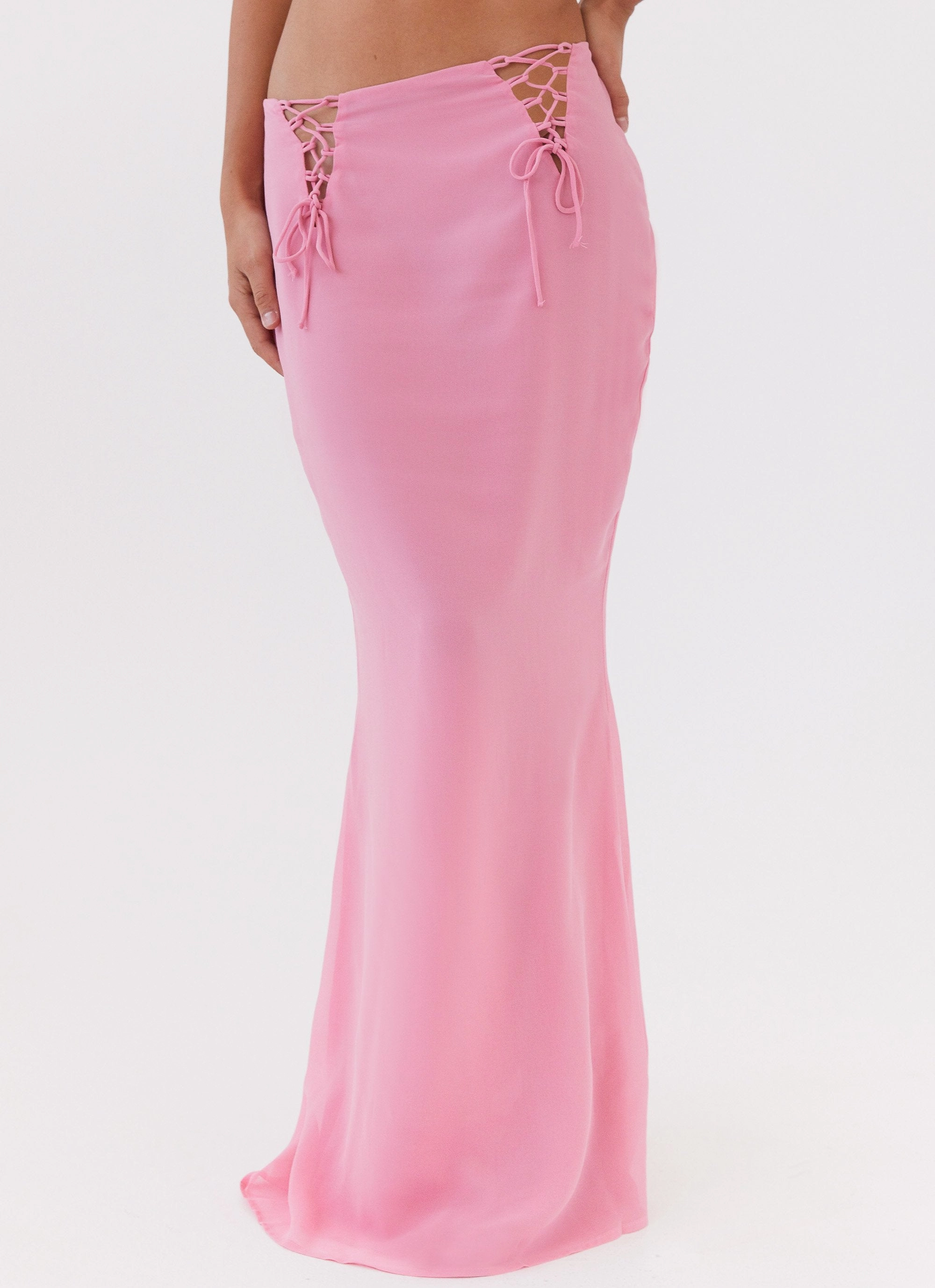 Seasonal Basic Chella Tie Up Skirt - Pink