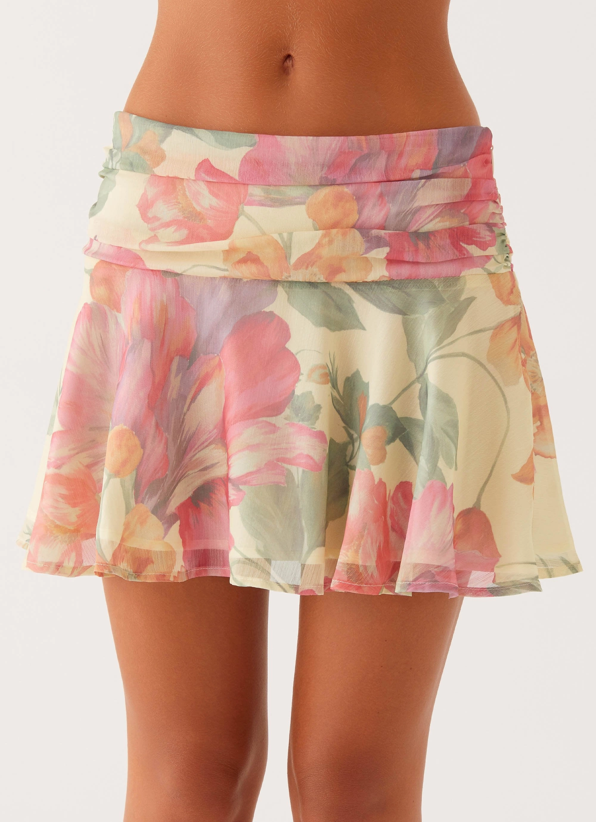 Ultimate Comfort Chemistry Low Rise Mini Skirt - Yellow Peony