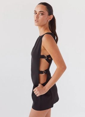 Fall Inspired Cherish You Buckle Mini Dress - Shadow