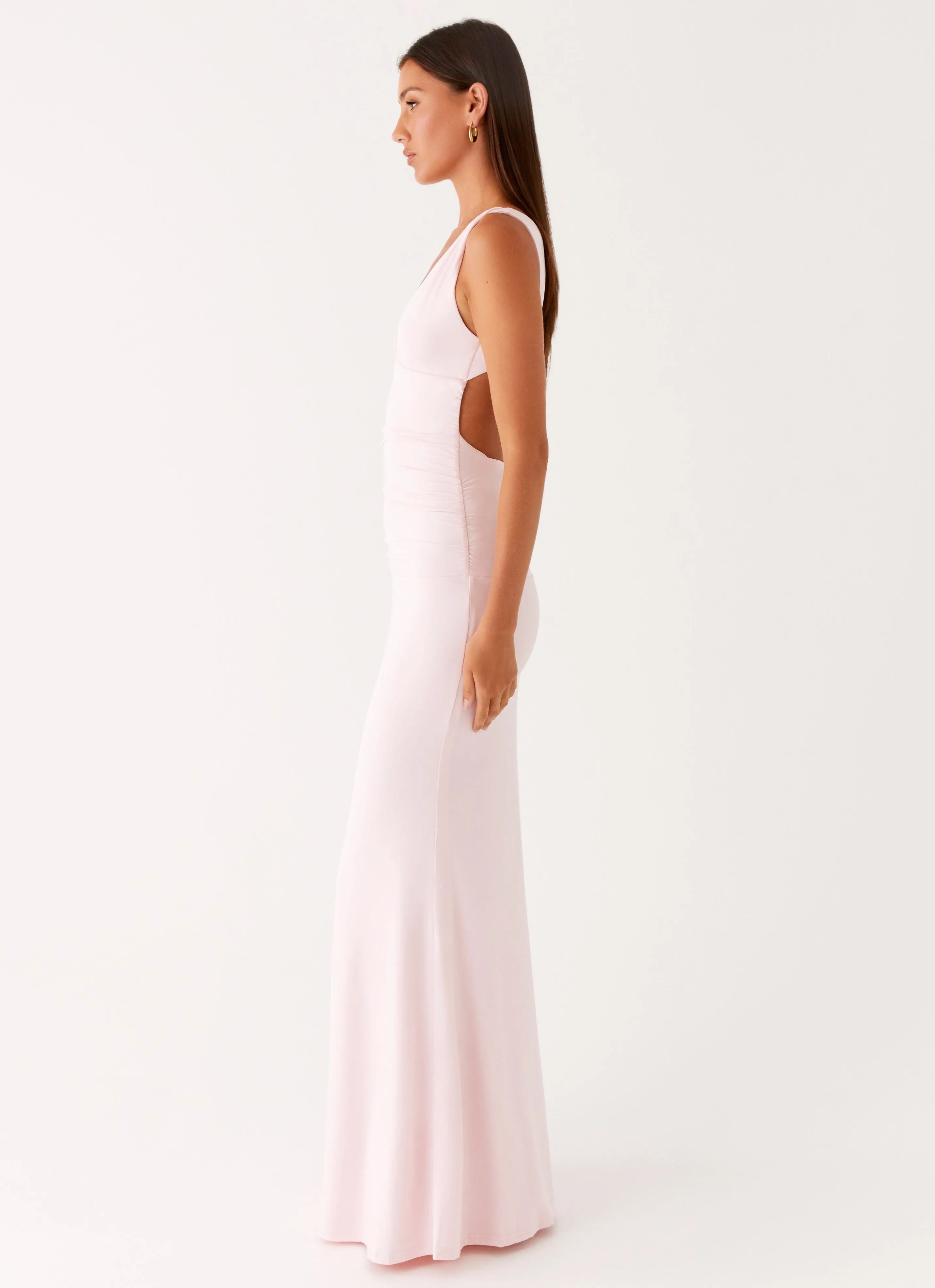 Cherry Sky Maxi Dress - Baby Pink Stylish Silhouette