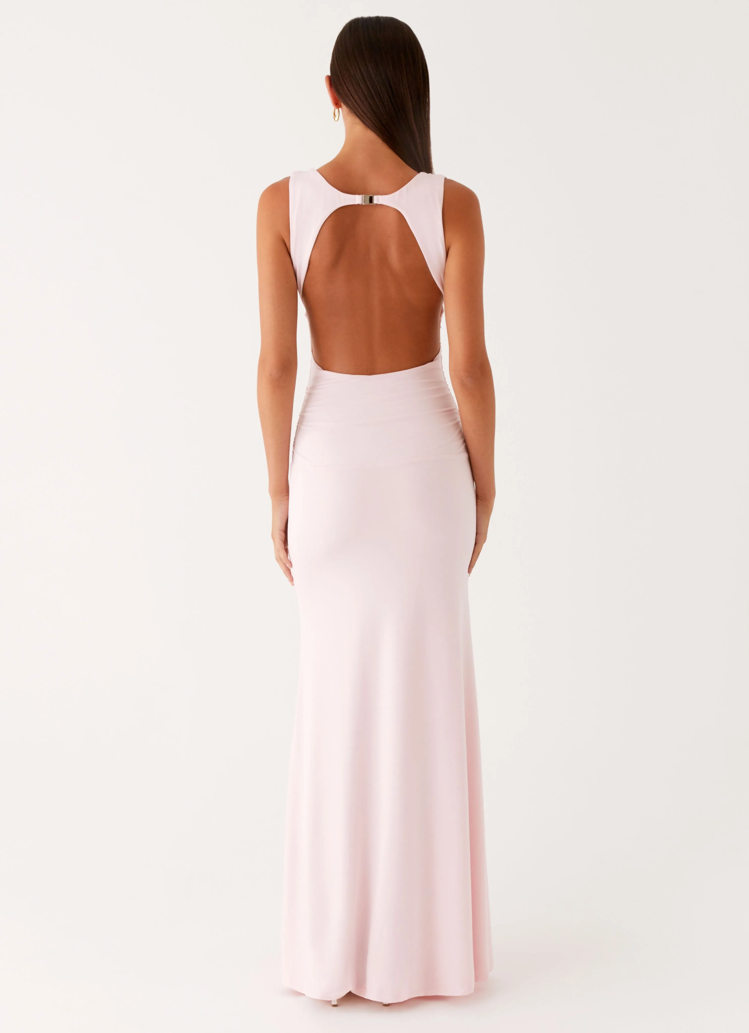 Cherry Sky Maxi Dress - Baby Pink Match Quick Romantic dinner wear