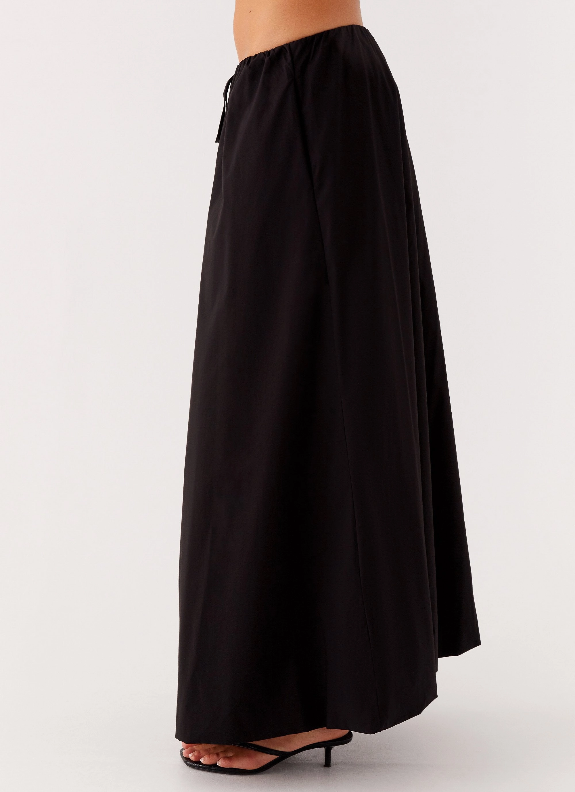 Cheryl Maxi Skirt - Black Slim Stretch Fit