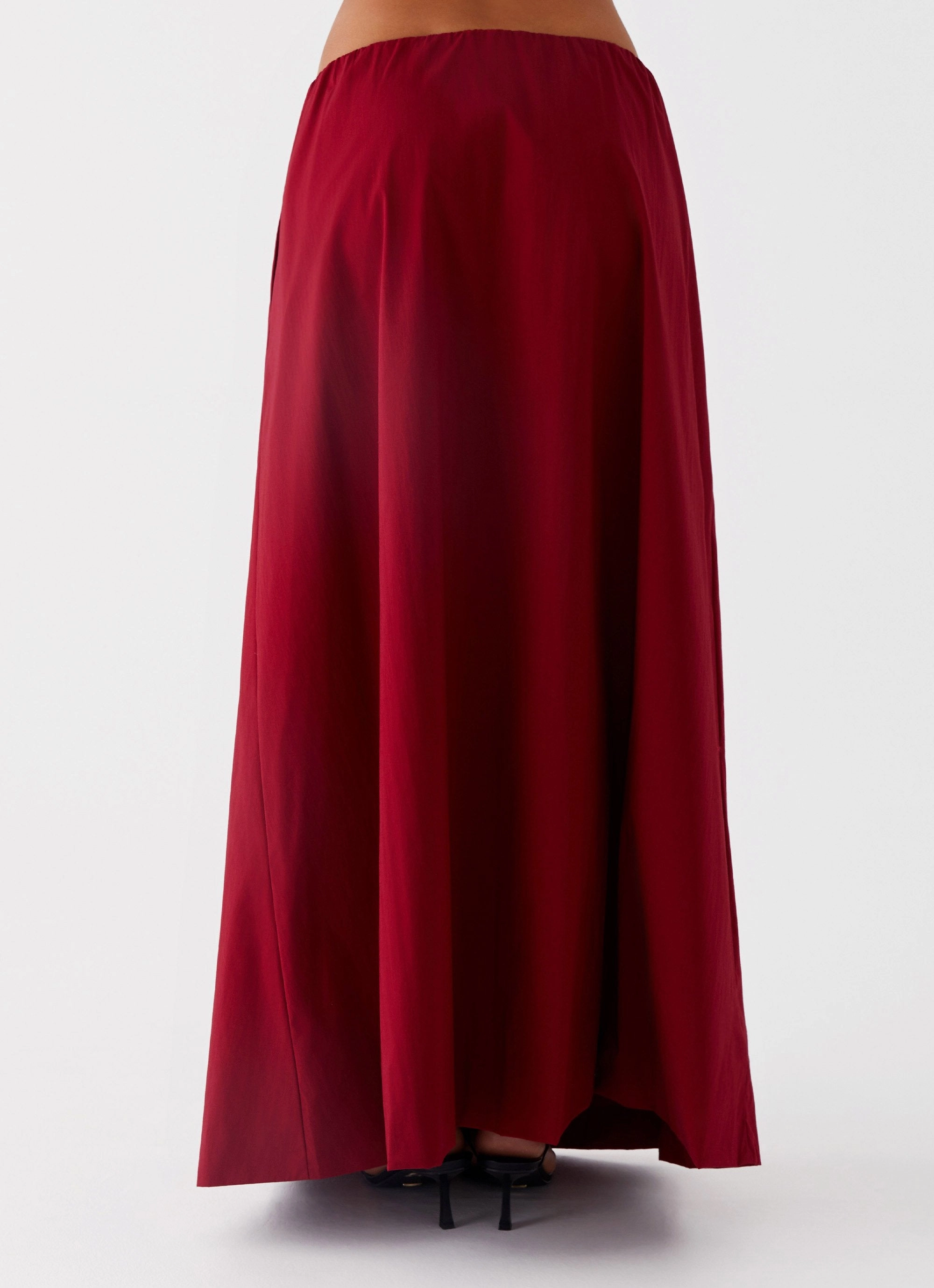 Abrasion Resistant Panels Cheryl Maxi Skirt - Cherry Red