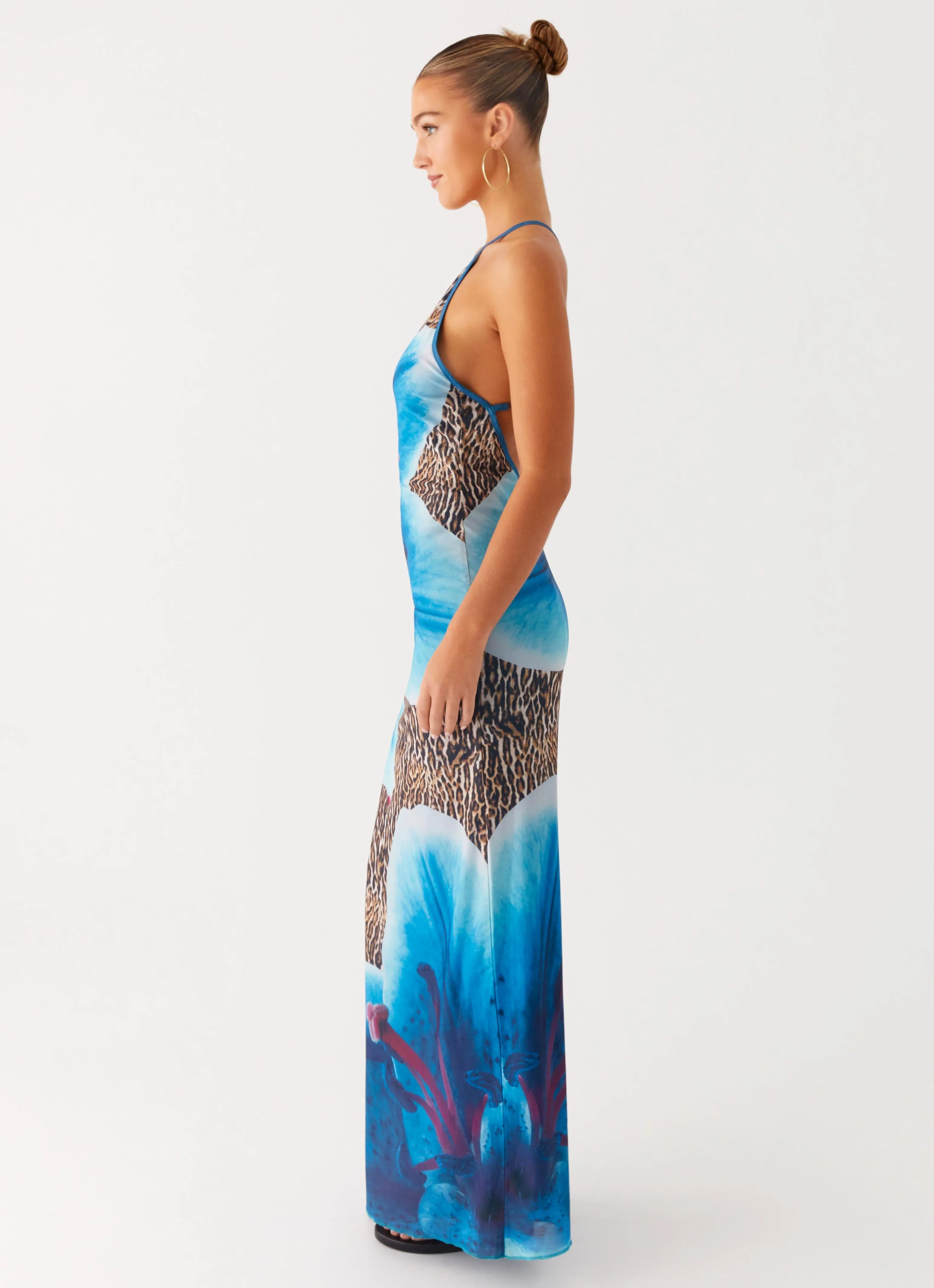 Sandy Siren Maxi Dress - Cheetah Floral Subtle Stitch