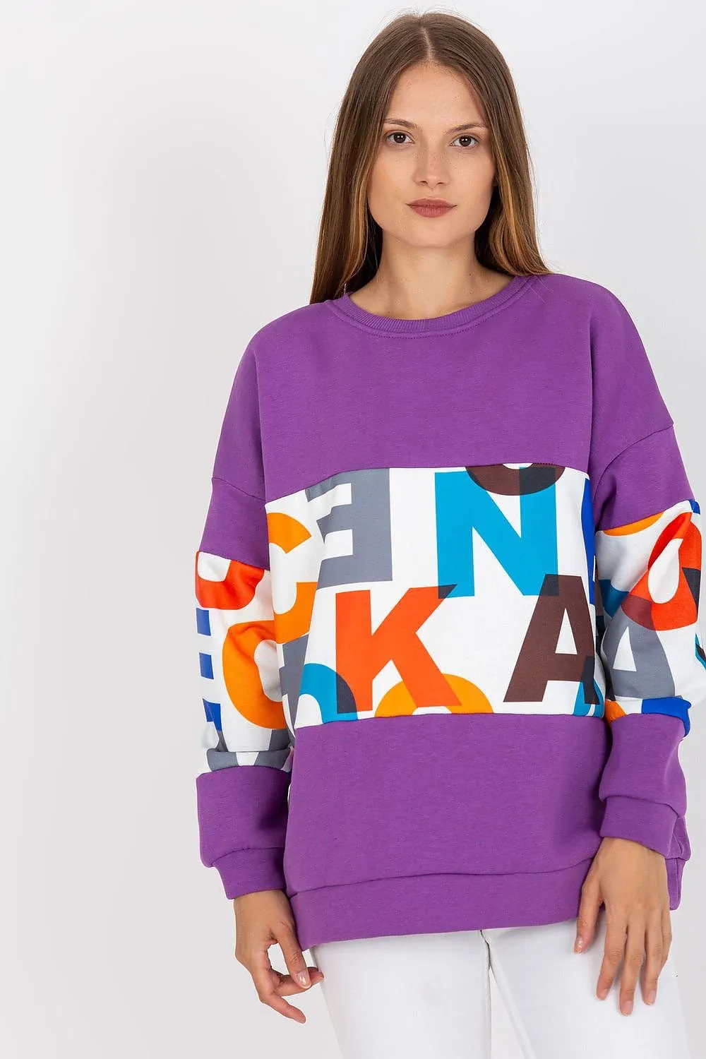 Chic Cotton Blend Women's Casual Pullover Sweatshirt