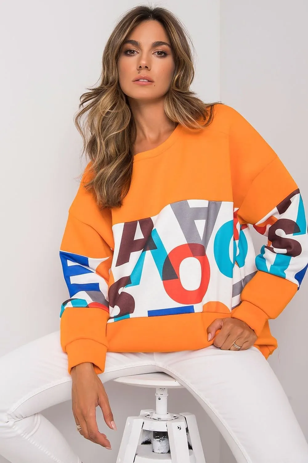 Chic Cotton Blend Women's Casual Pullover Sweatshirt