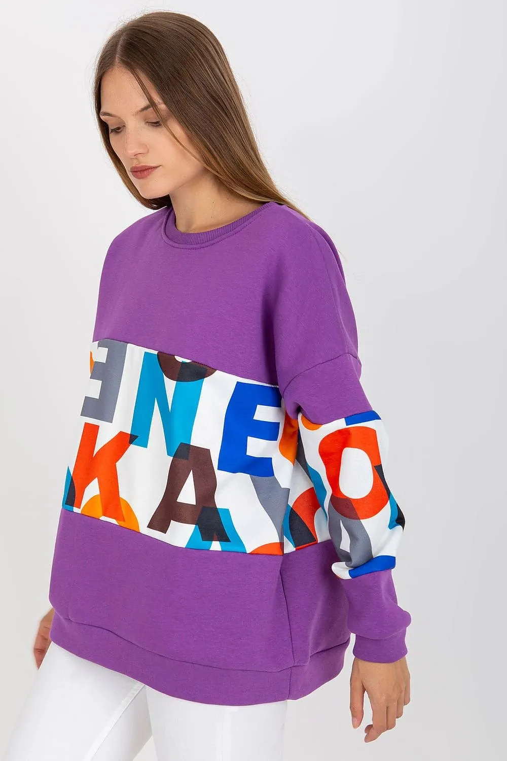 Chic Cotton Blend Women's Casual Pullover Sweatshirt