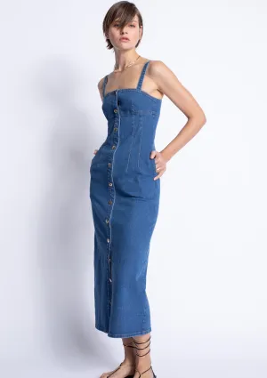 Soft Volume Seasonal Wear Rio Denim Midi Dress
