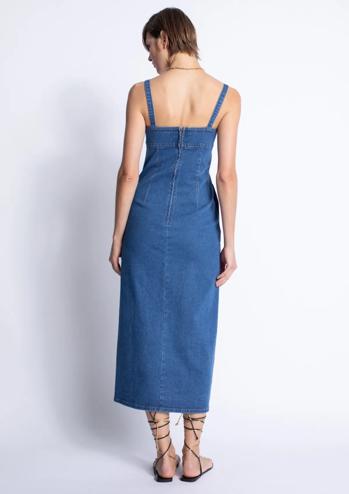 Rio Denim Midi Dress Comfortable Design Wear
