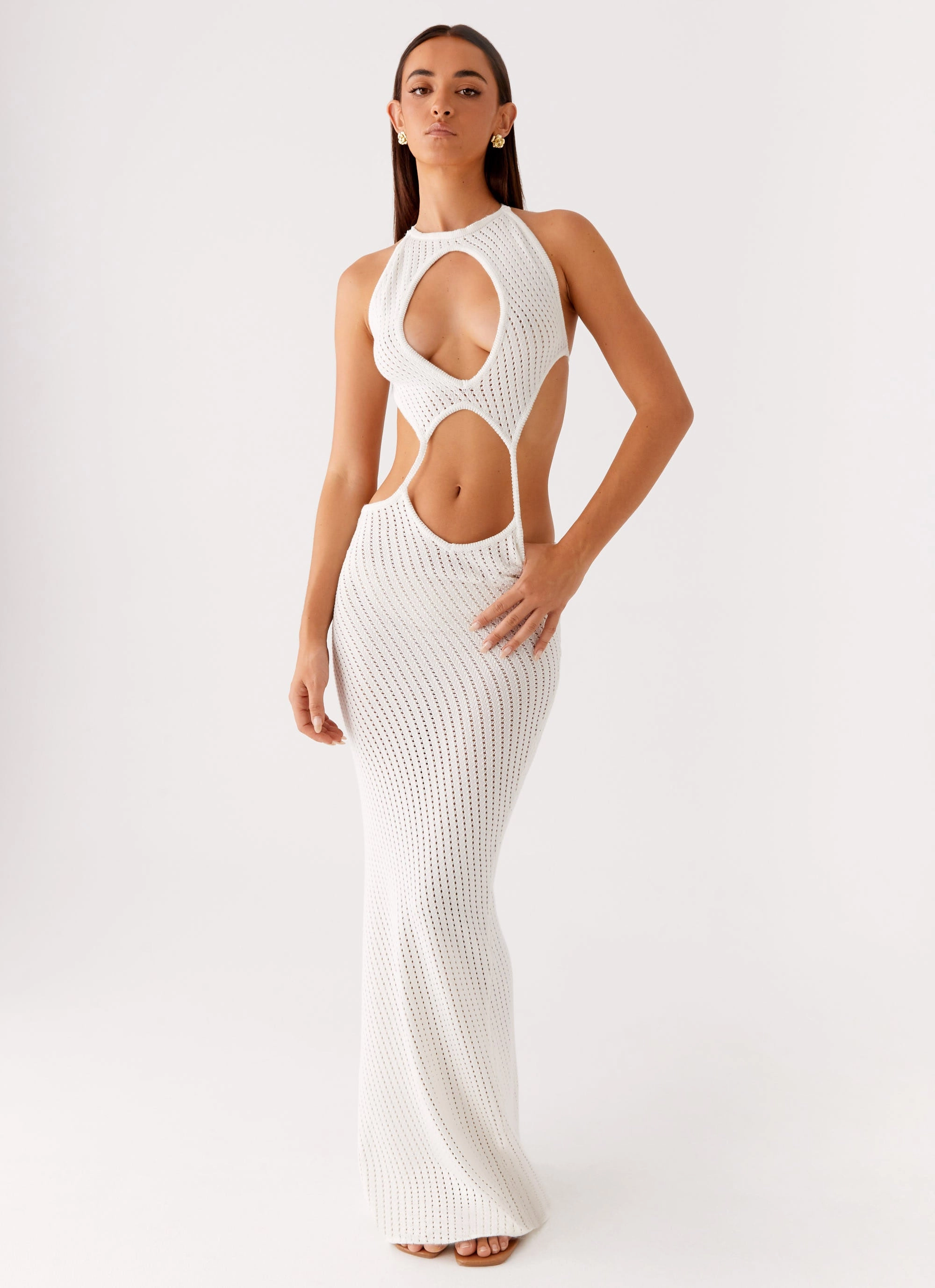 Trendy Appeal Caicos Crochet Maxi Dress - White
