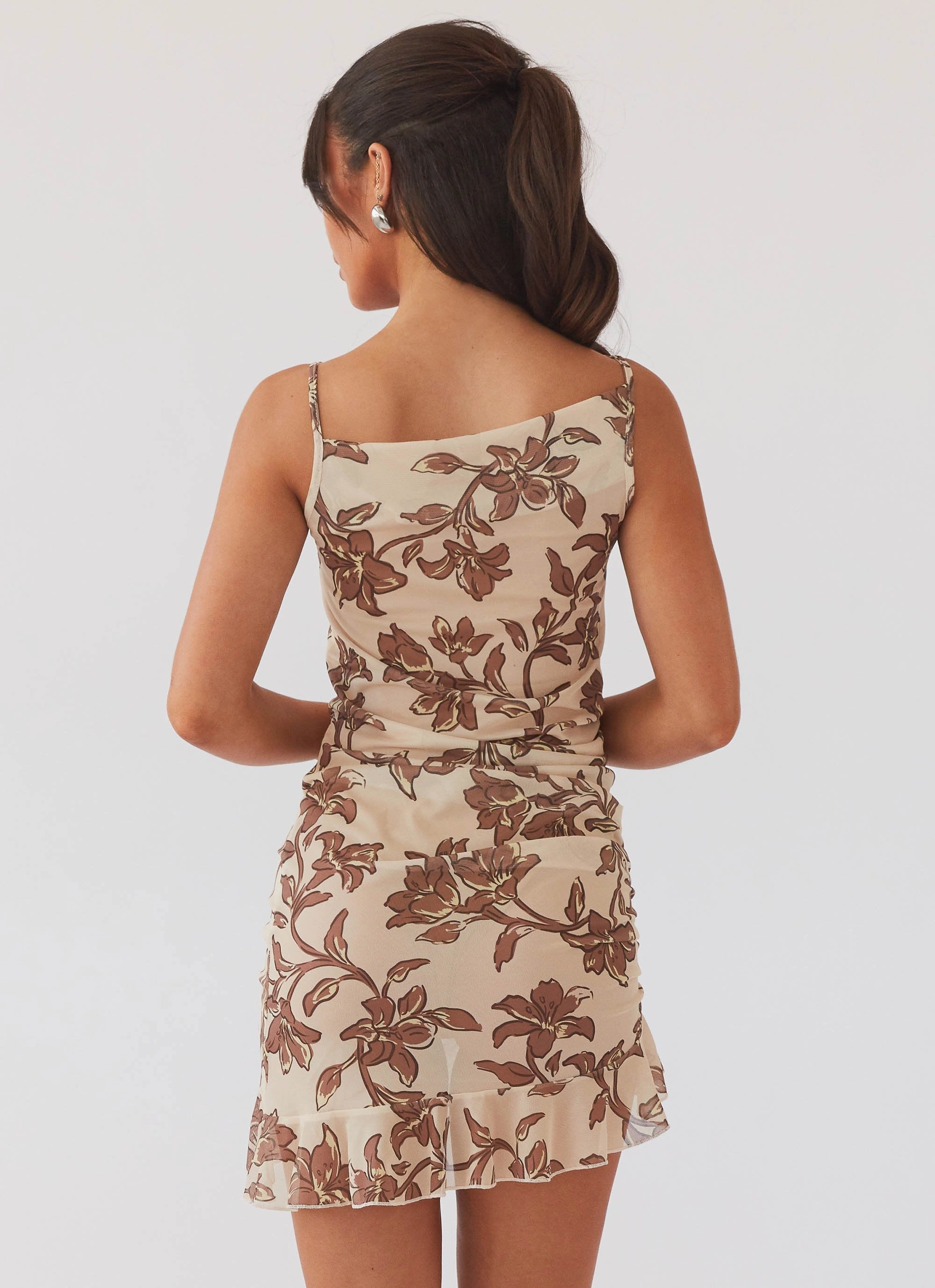 Pass The Prosecco Mini Dress - Hazel Bloom Empire Waist Sleek Volume